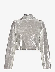 Malina - Aella wide sleeve sequin top - langärmlige tops - silver - 1