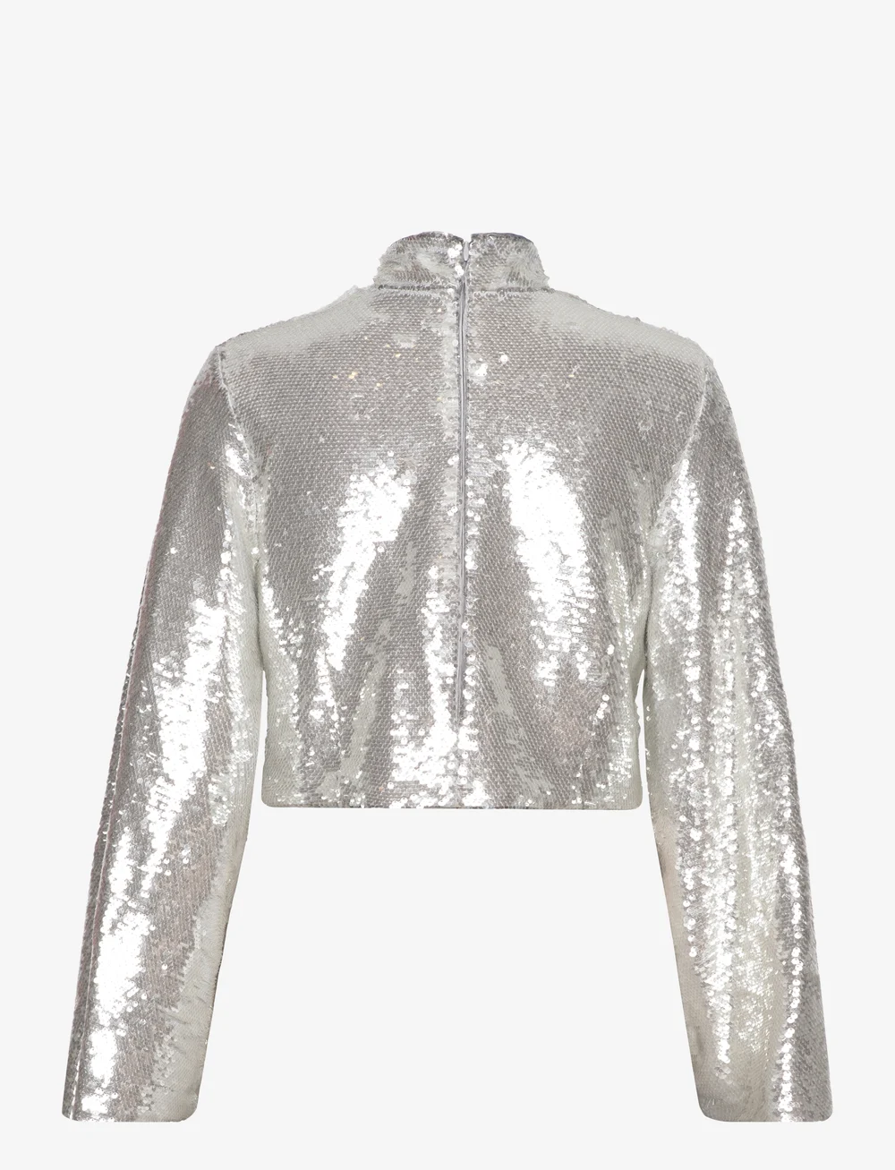 Malina - Aella wide sleeve sequin top - langärmlige tops - silver - 2