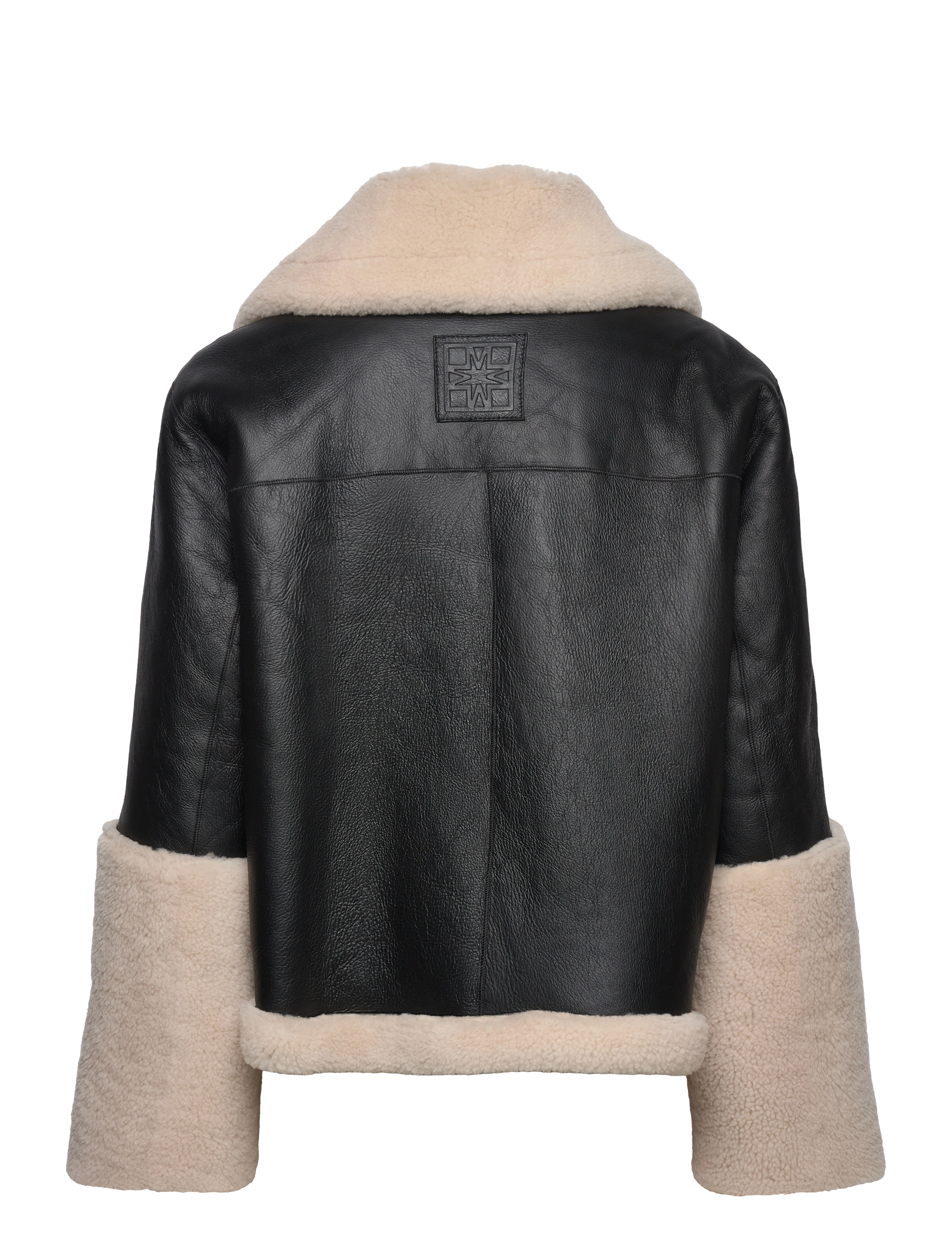 Malina - Gaia cropped shearling jacket - black - 2
