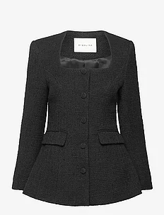 Kinsley boucle square neck fitted blazer, By Malina