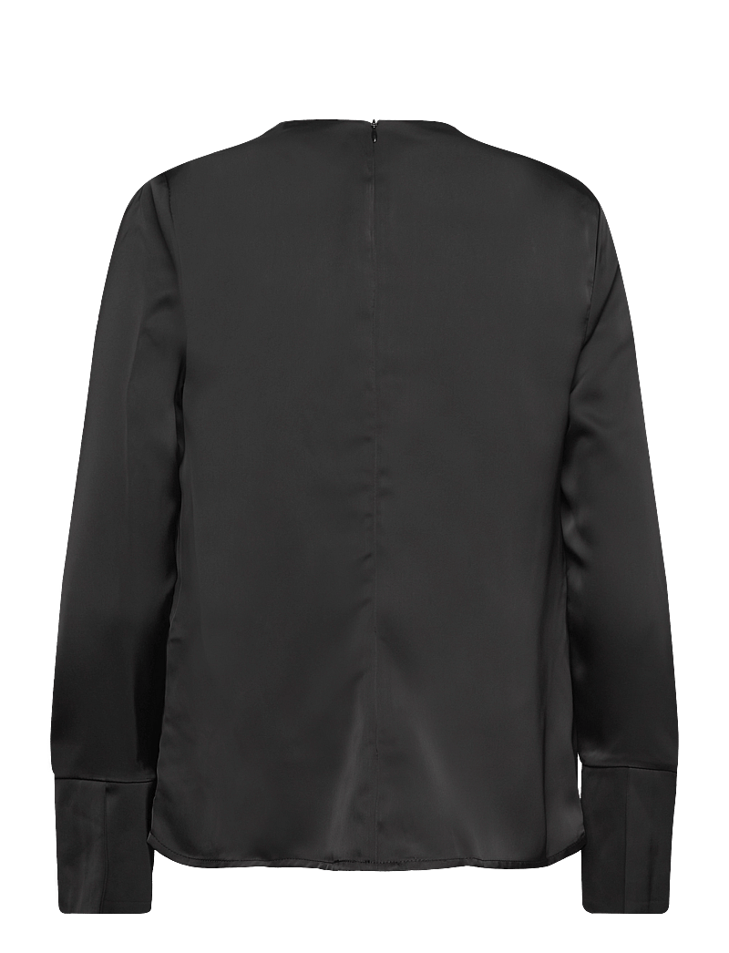 Malina - Evie Pleated Neckline blouse - blouses à manches longues - black - 2