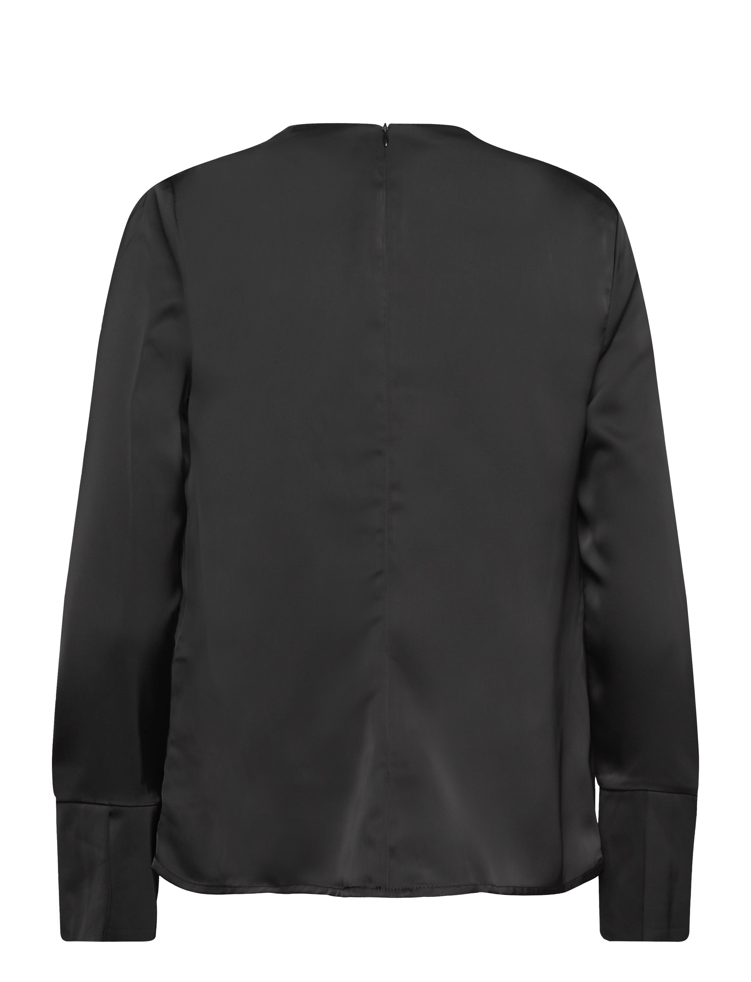 Malina - Evie Pleated Neckline blouse - pikkade varrukatega pluusid - black - 2