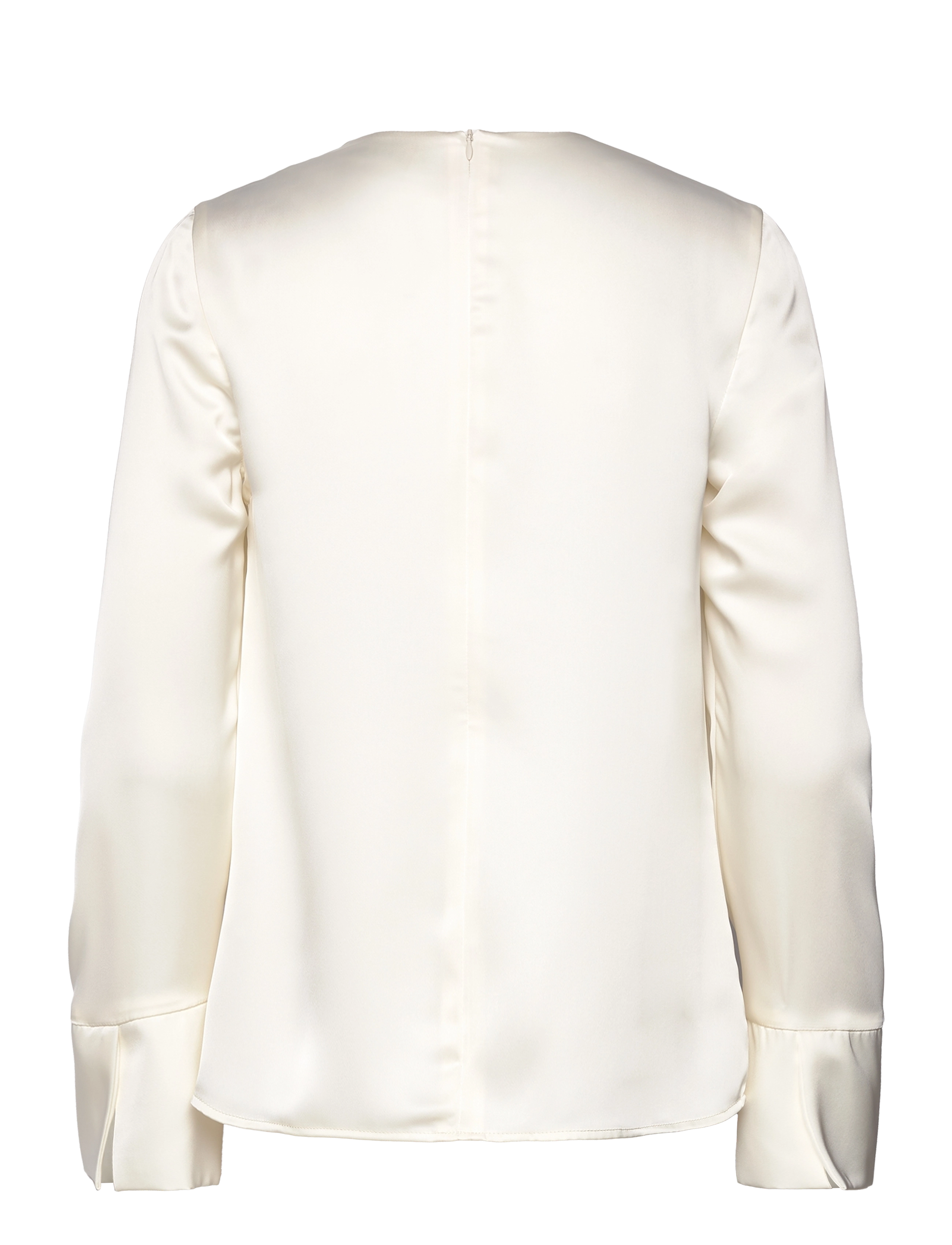 Malina - Evie Pleated Neckline blouse - langærmede bluser - cream - 2