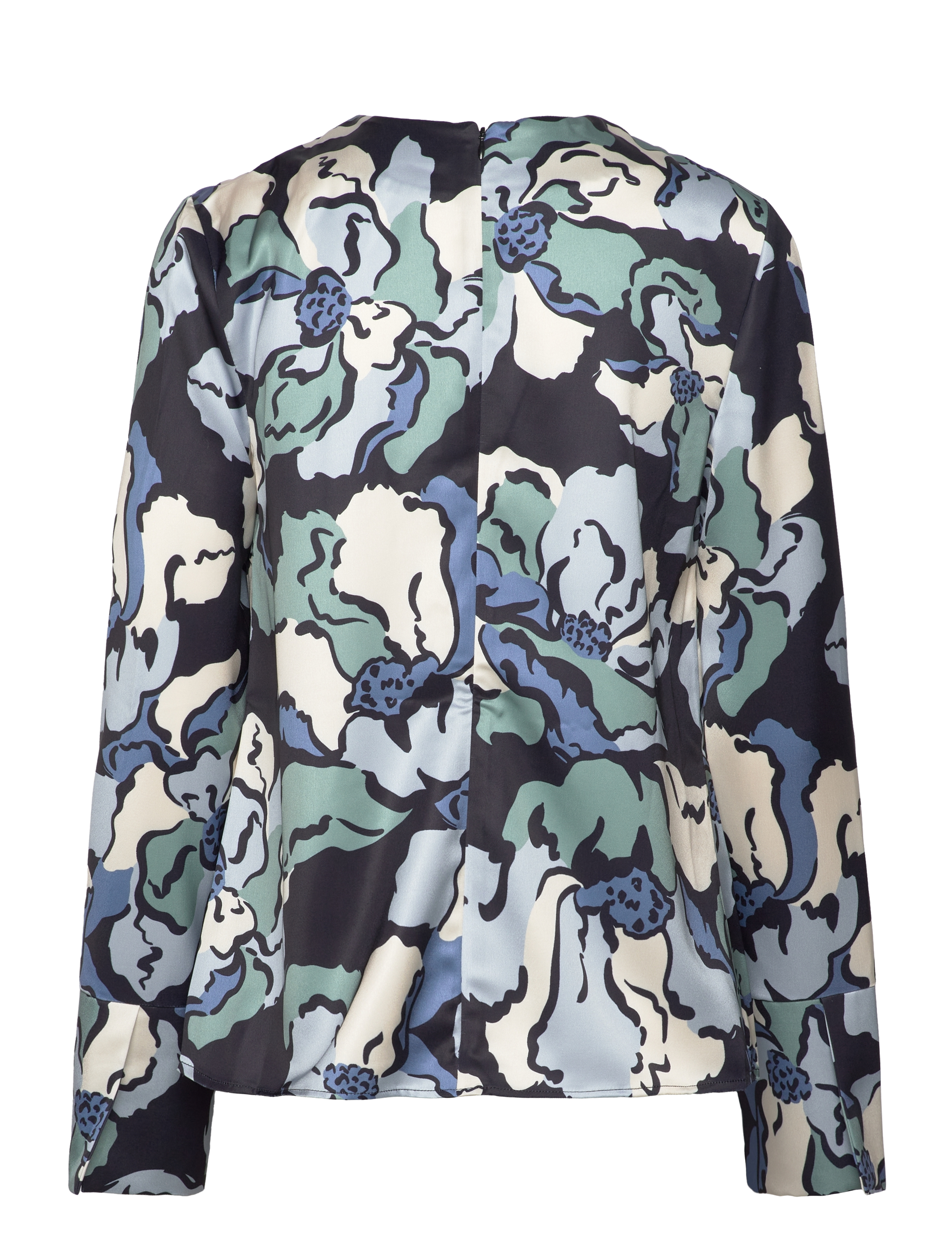 Malina - Evie Pleated Neckline blouse - langærmede bluser - floral - 2