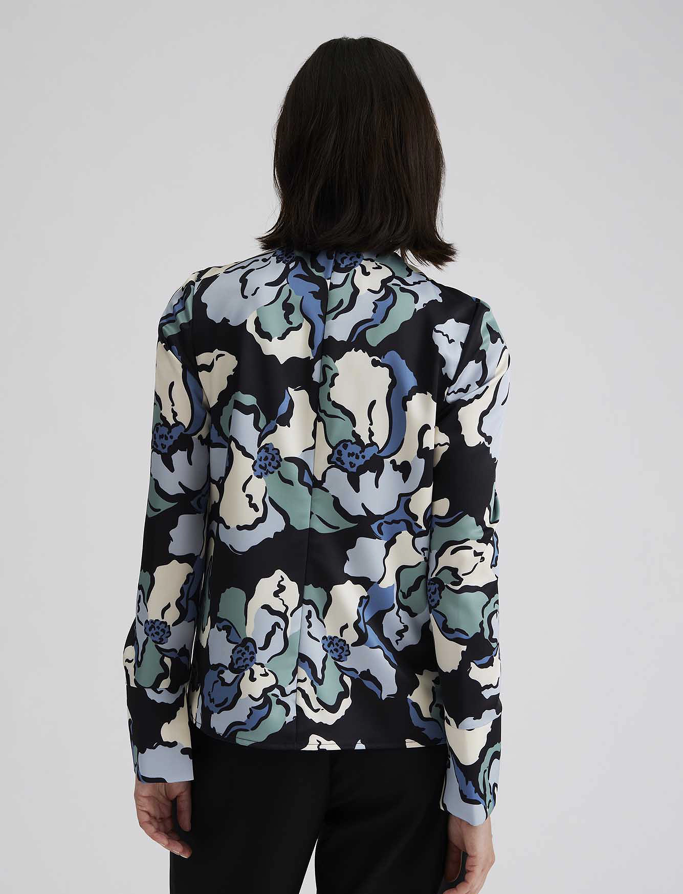 Malina - Evie Pleated Neckline blouse - langærmede bluser - floral - 3