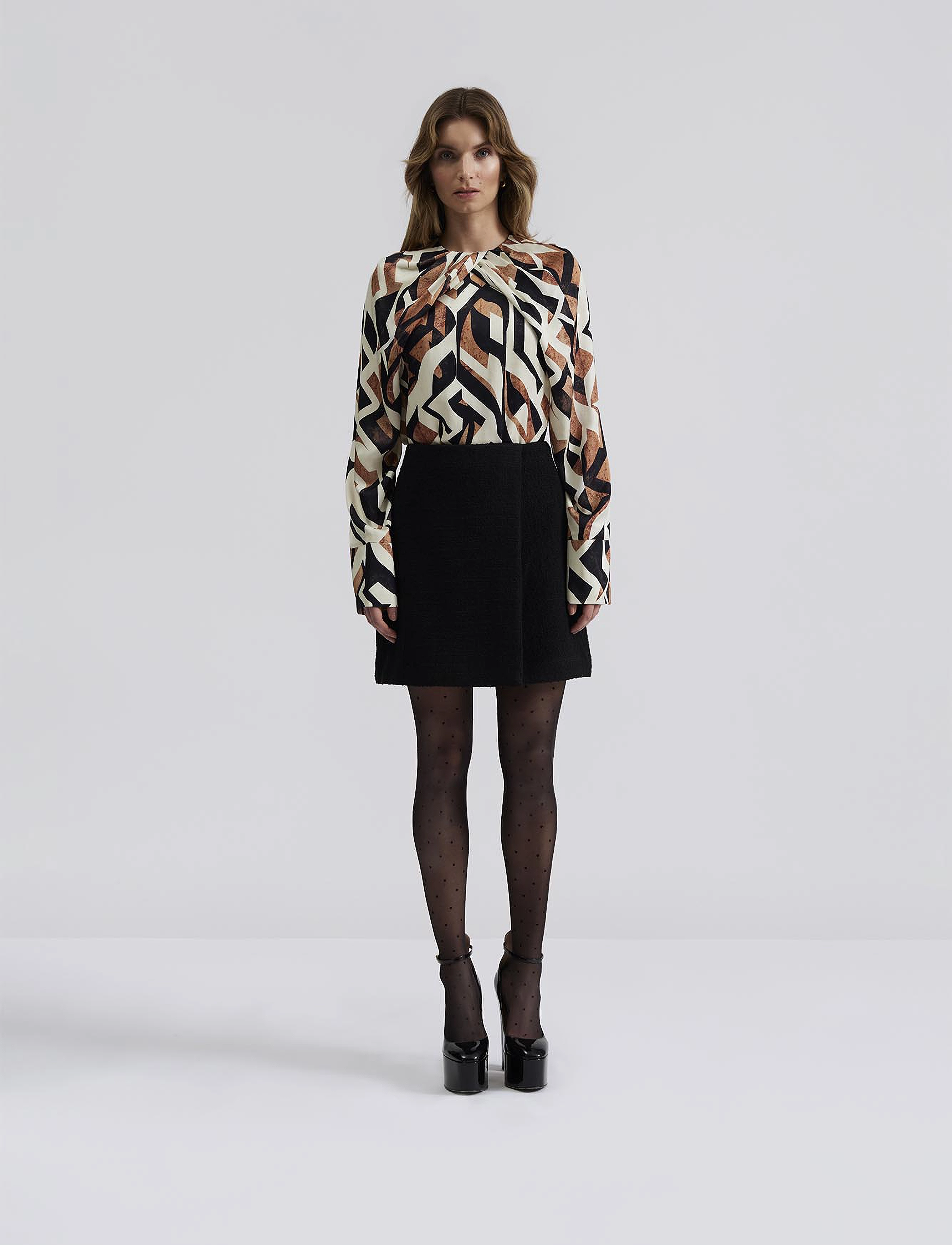 Malina - Evie Pleated Neckline blouse - langærmede bluser - multi coloured - 5