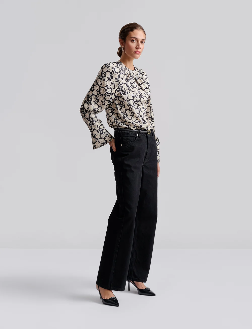 Malina - Evie pleated neckline blouse - pitkähihaiset puserot - pink - 0