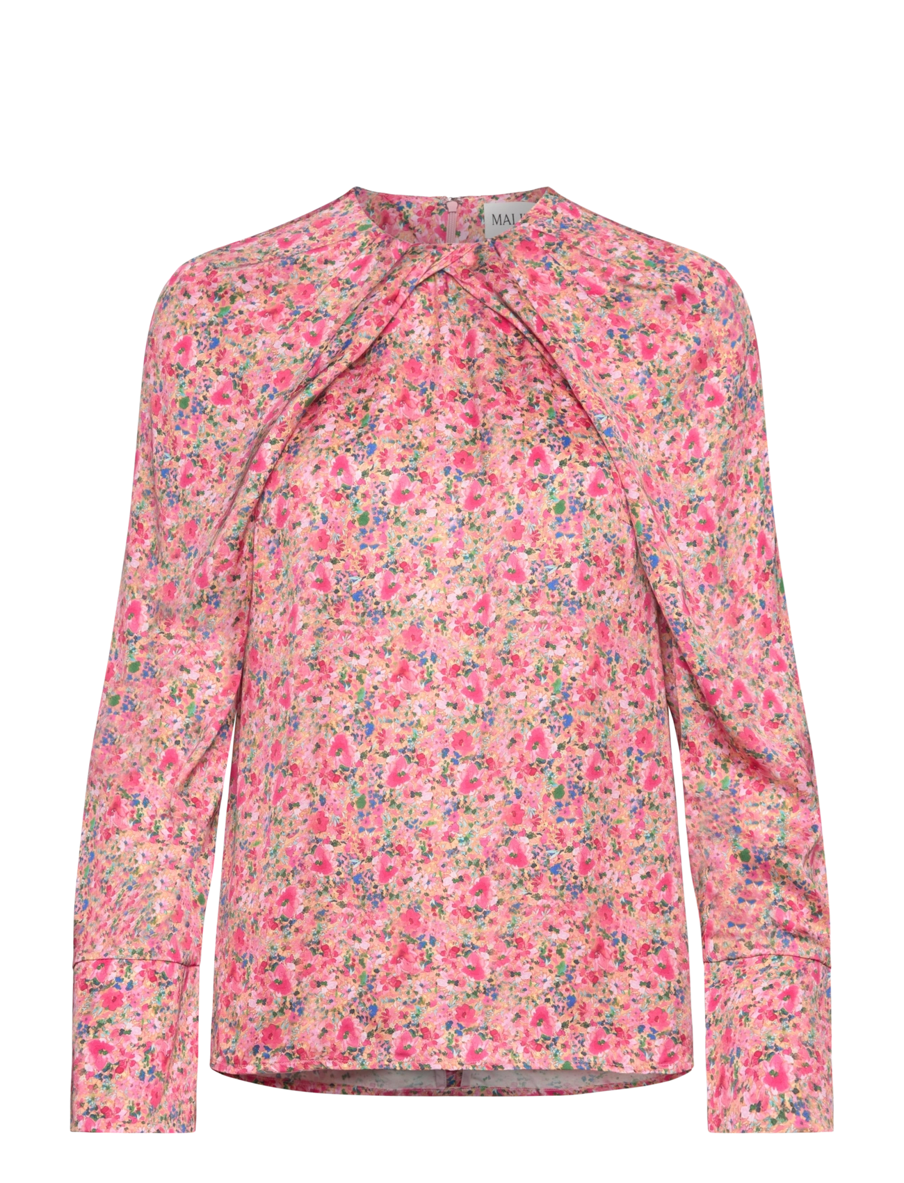 MALINA Evie Pleated Neckline Bluse Pink - S - Damen
