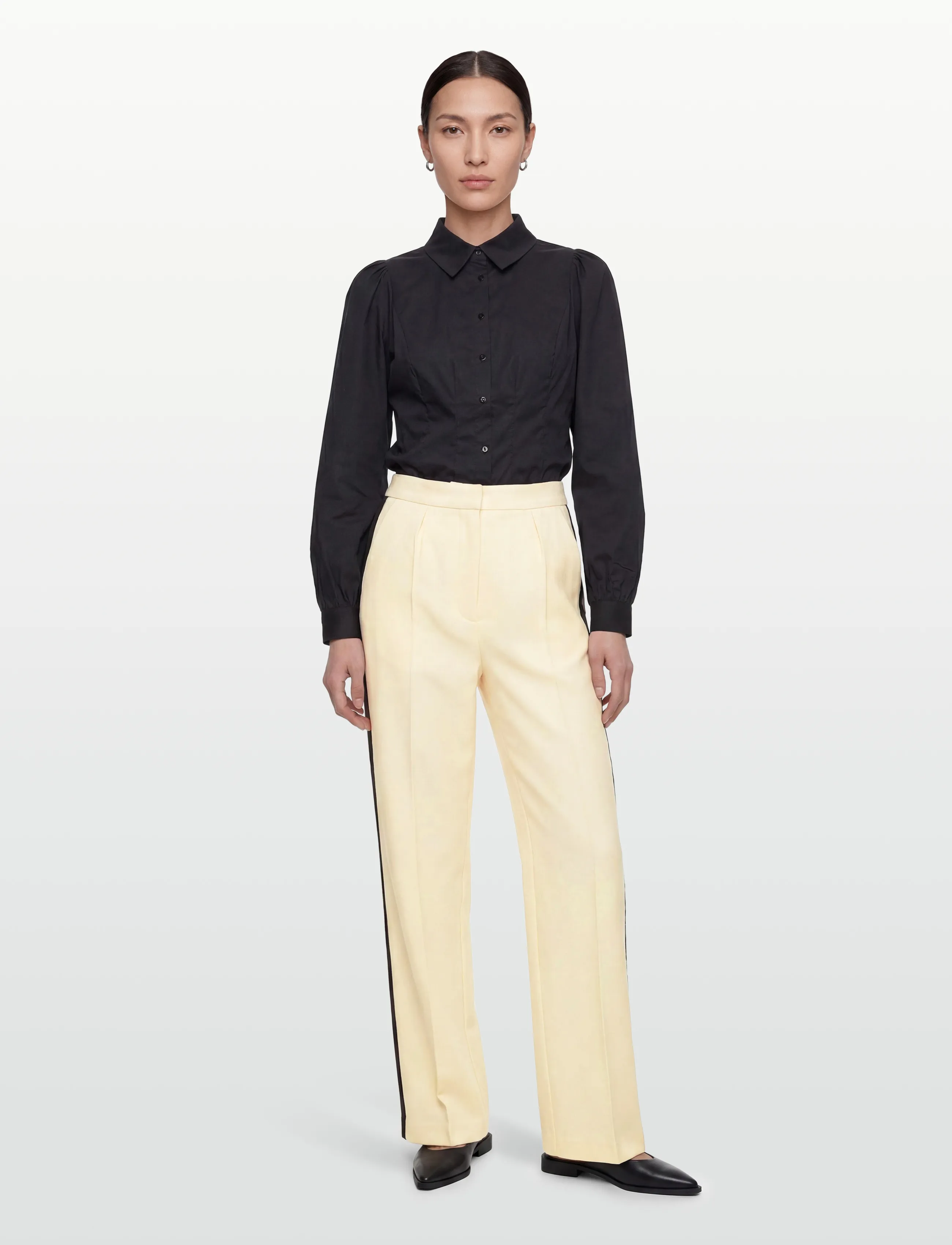 Malina Malina Classic Tuxedo Pants, XXS, Cream, Bukser > Jakkesætsbukser, Dame