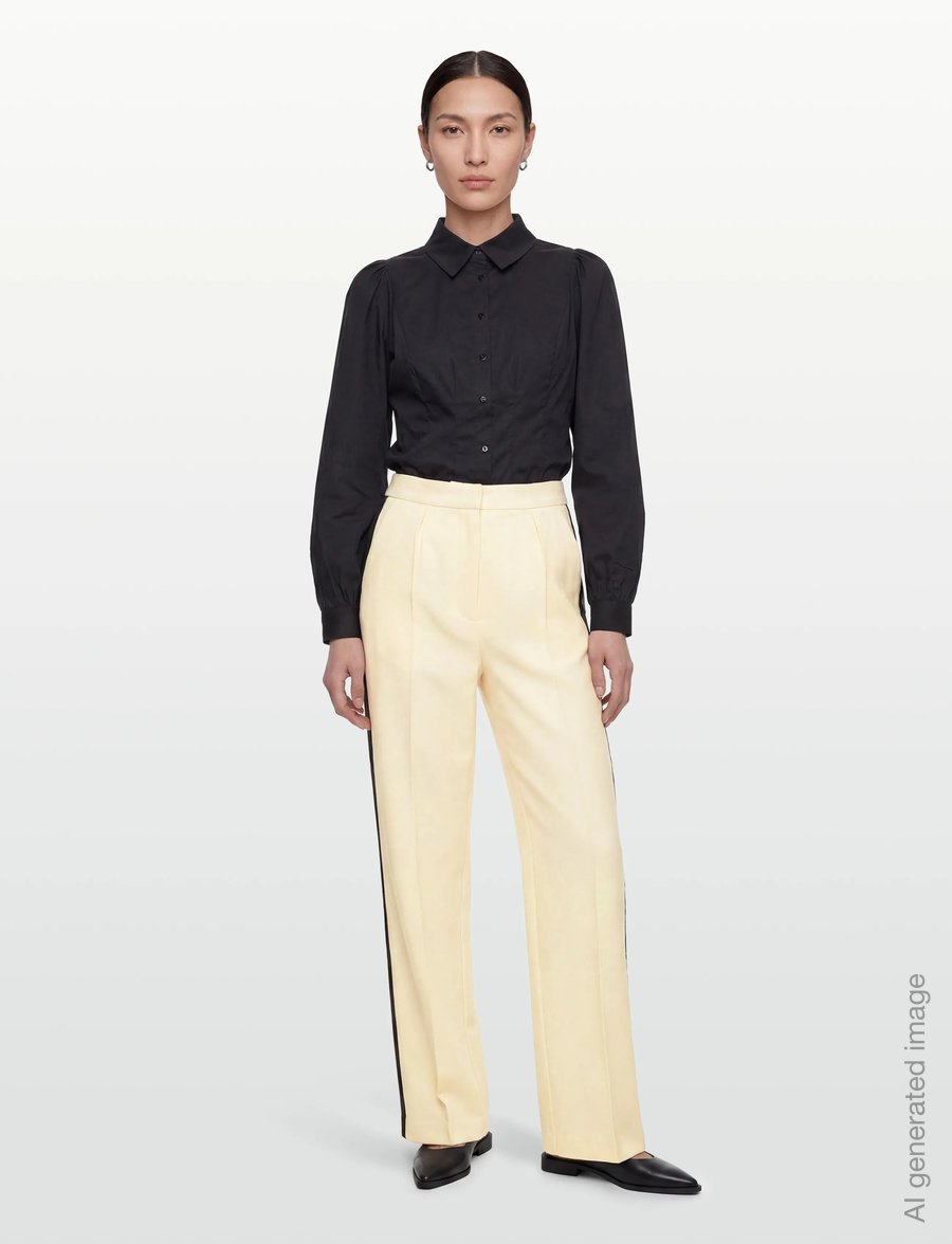 Malina - Malina Classic Tuxedo Pants - kostymbyxor - vanilla - 0
