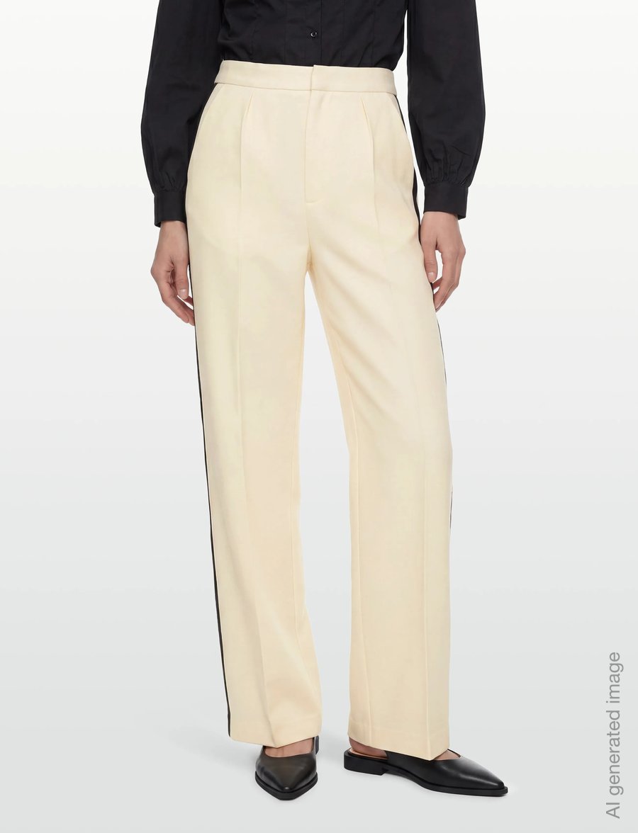 Malina - Malina Classic Tuxedo Pants - kostymbyxor - vanilla - 5