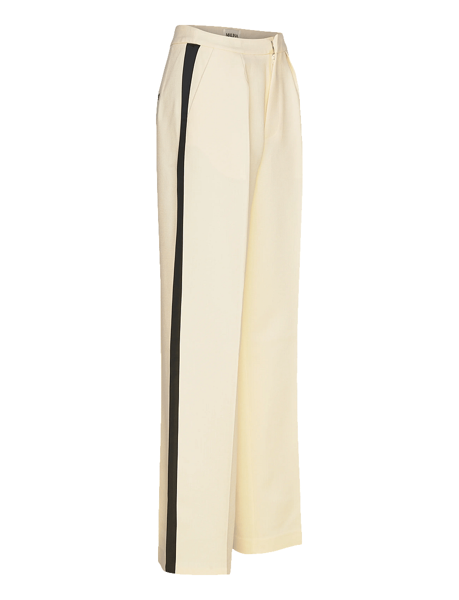 Malina - Malina Classic Tuxedo Pants - kostymbyxor - vanilla - 3