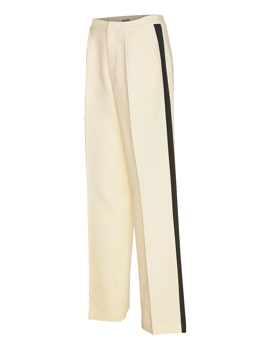 Malina - Malina Classic Tuxedo Pants - kostymbyxor - vanilla - 4