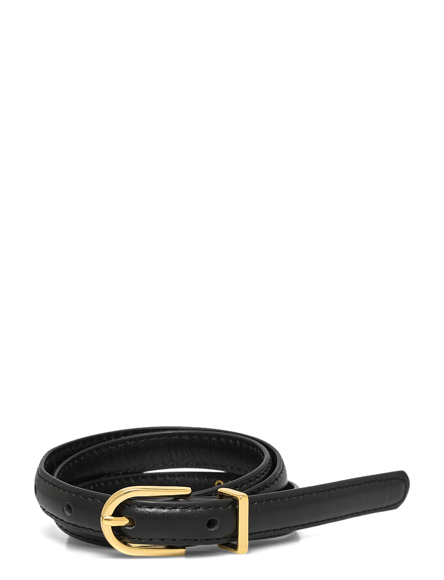 Malina - Blair thin leather belt - ledergürtel - black - 1
