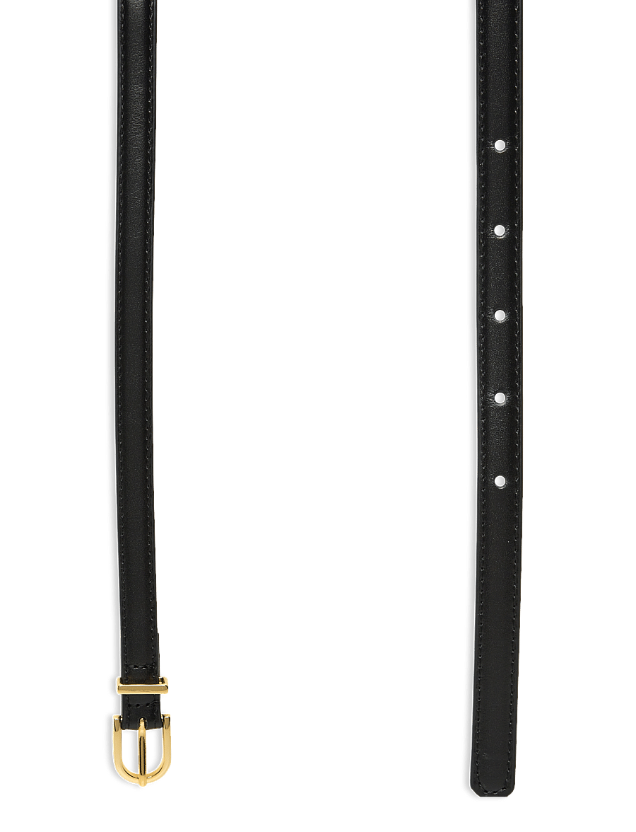 Malina - Blair thin leather belt - ledergürtel - black - 2