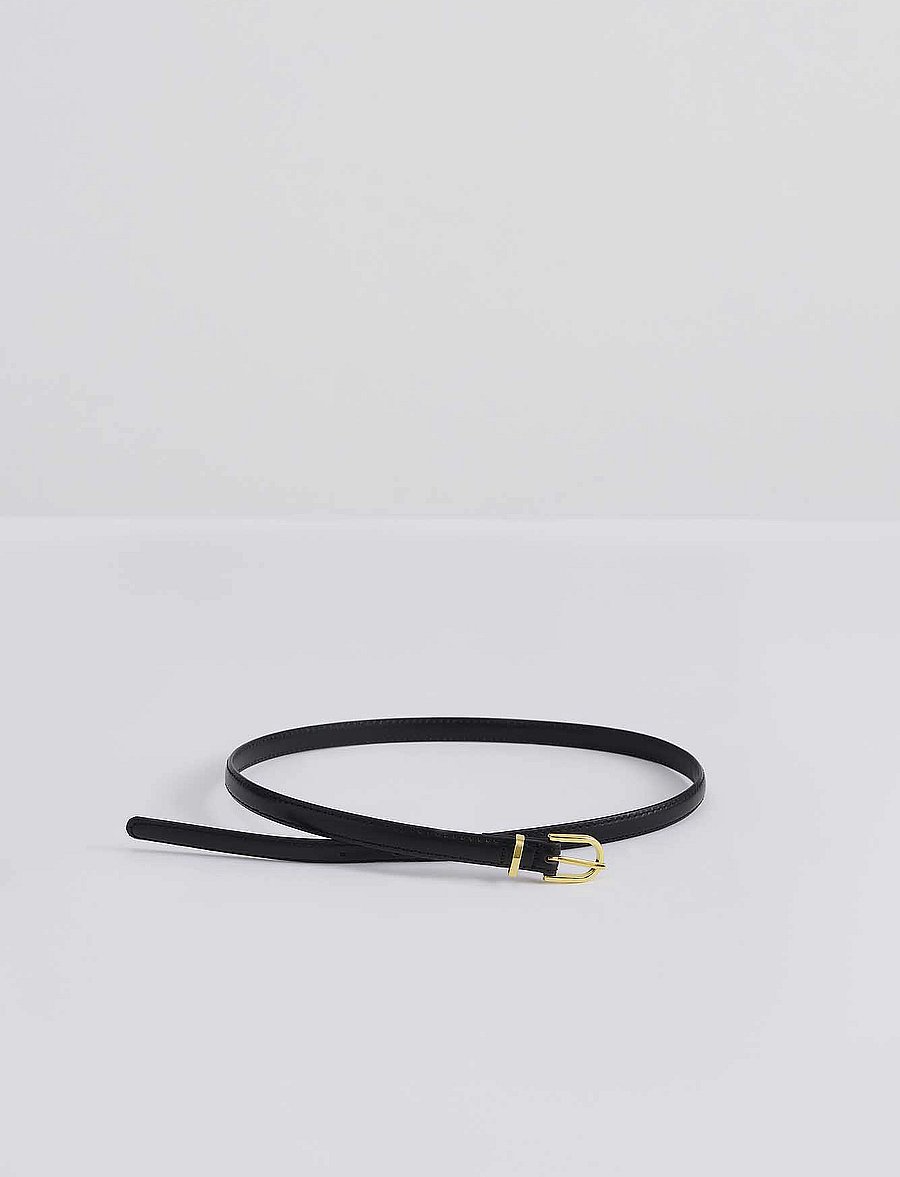 Malina - Blair thin leather belt - ledergürtel - black - 4