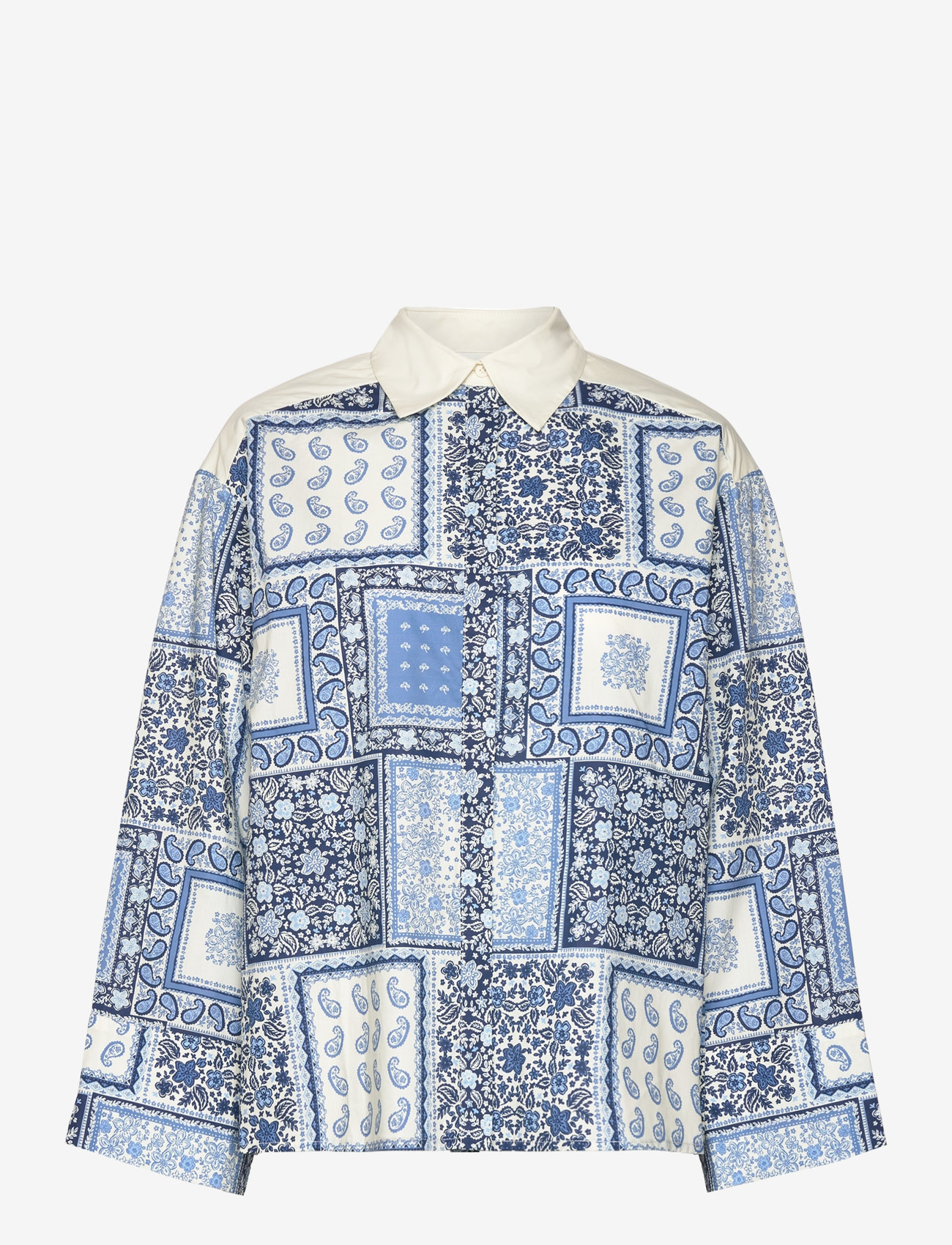 Malina - Carmen oversized patchwork shirt - coastal patchwork - 1