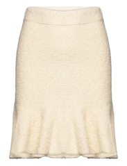 Elsie alpaca knitted mini skirt - VANILLA