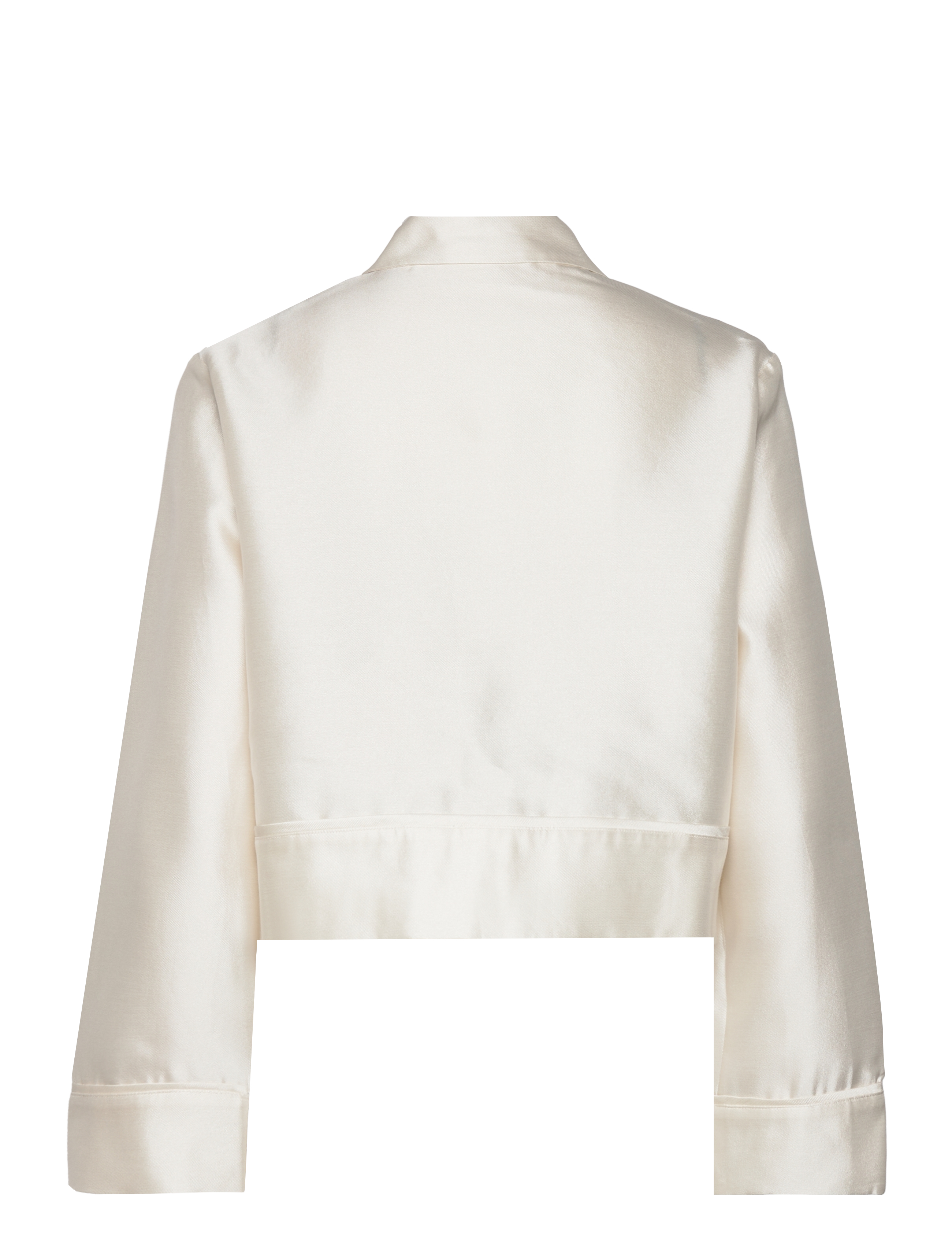 Malina - Juliana silk blend boxy overshirt - white - 1