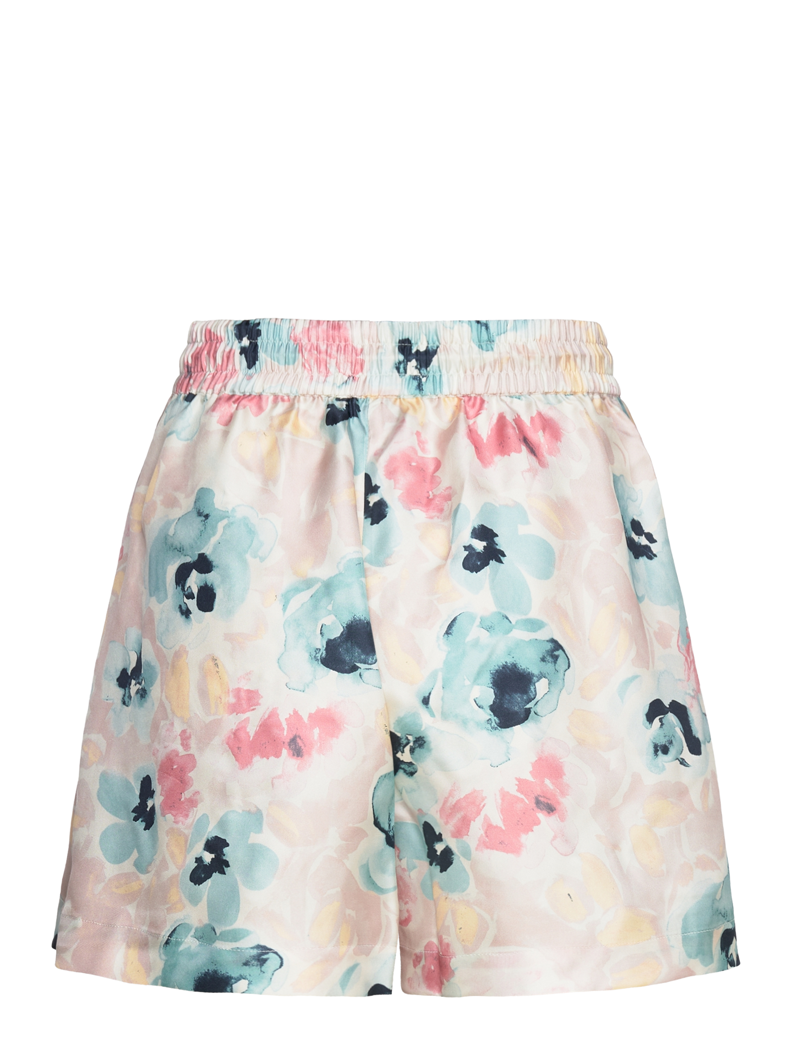 Malina - Iris Wide Drawstring Silk Shorts - florals - 2