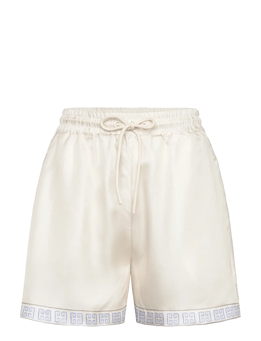 Malina - Iris Wide Drawstring Silk Shorts - mosaic - 1