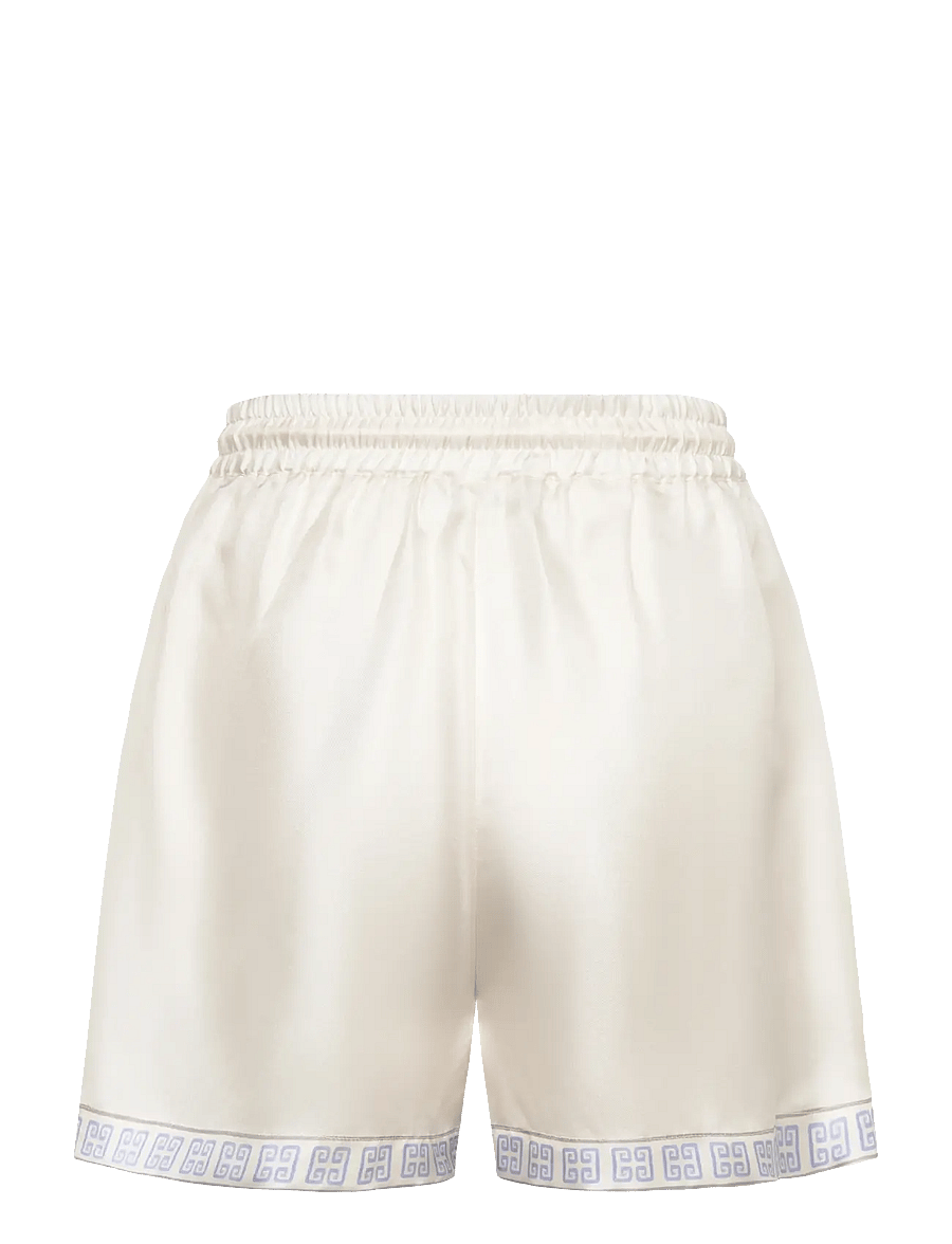 Malina - Iris Wide Drawstring Silk Shorts - mosaic - 2