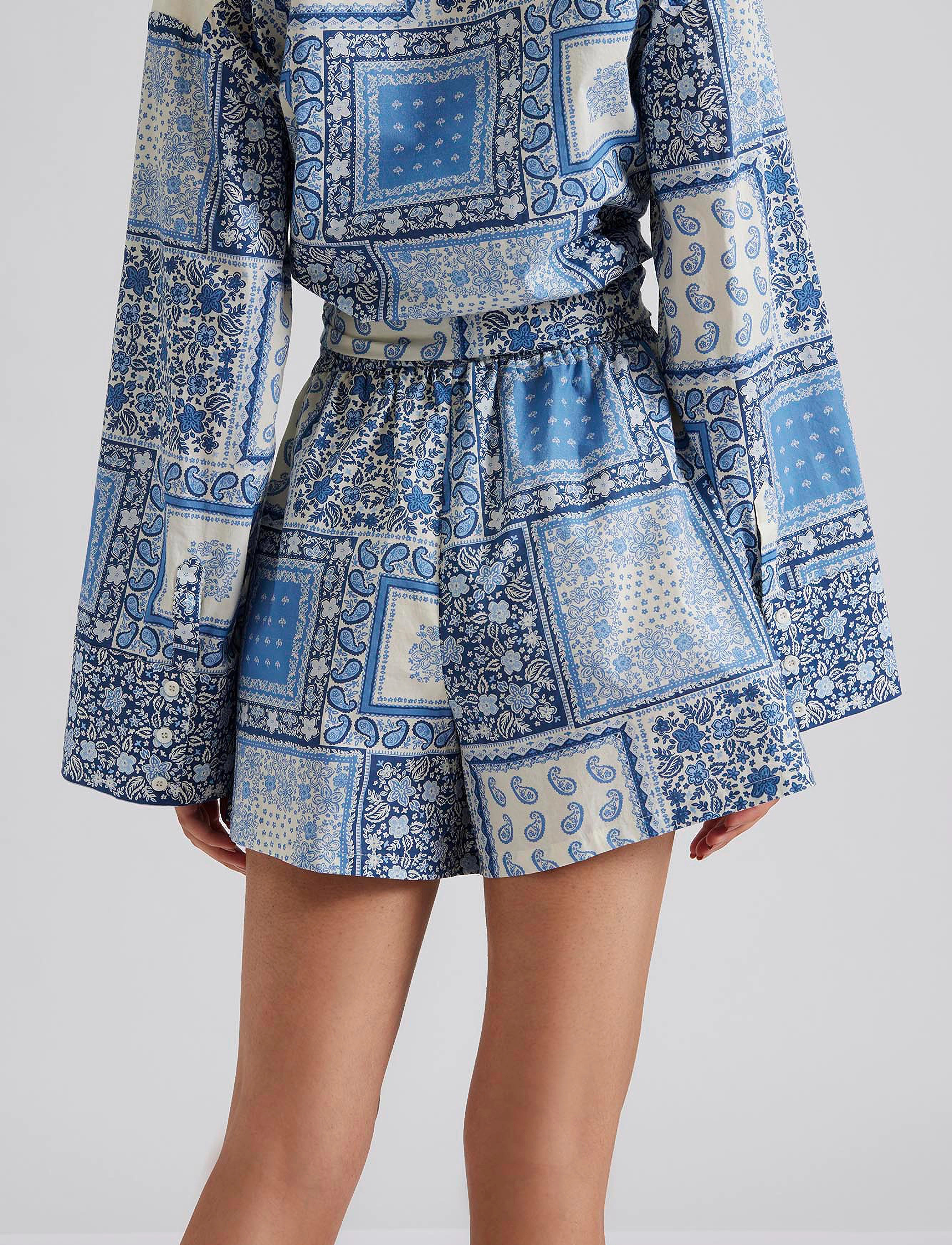 Malina - Julia high rise patchwork shorts - coastal patchwork - 3