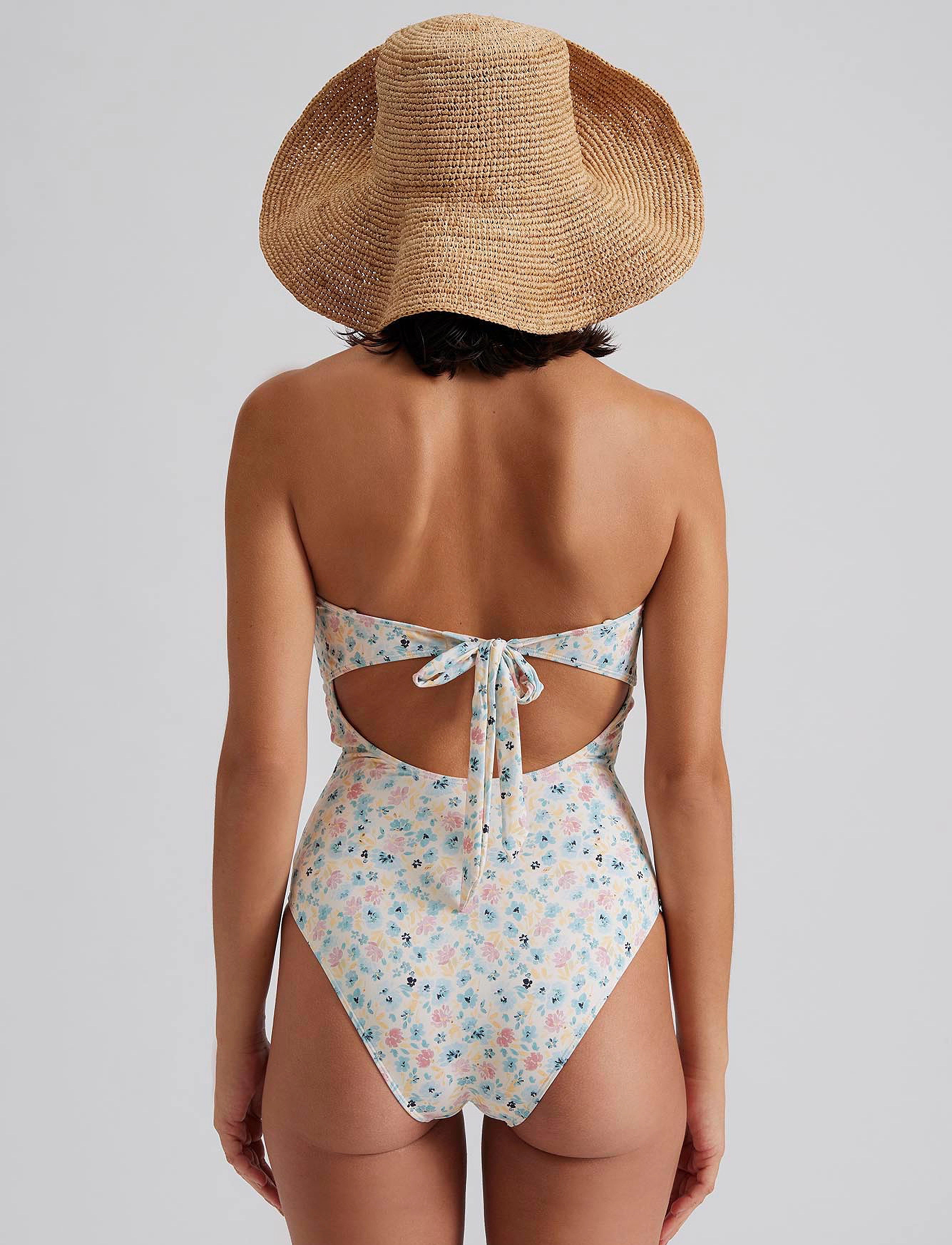 Malina - Mandy bamboo-ring bandeau swimsuit - badpakken - ditsy - 4