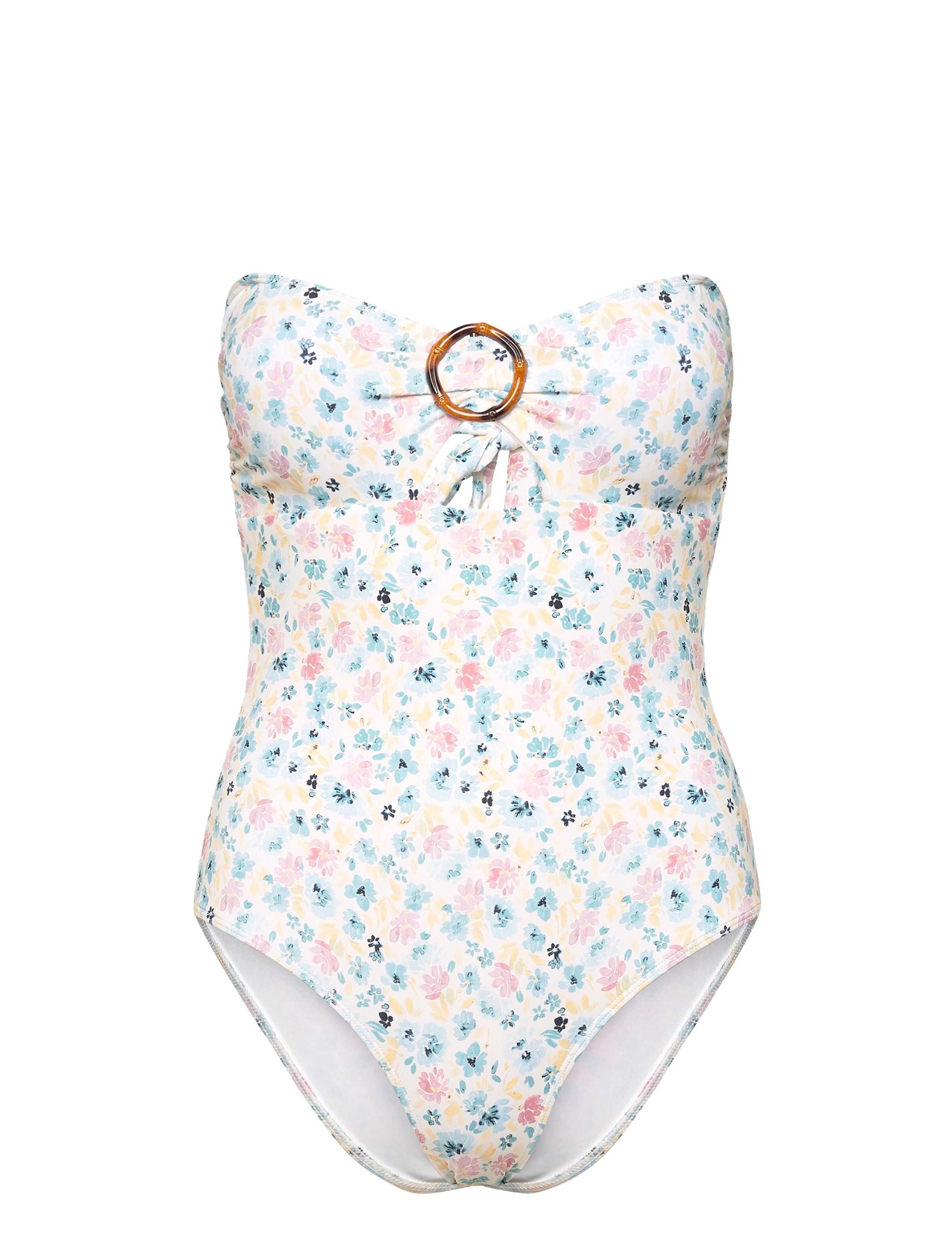 Malina - Mandy bamboo-ring bandeau swimsuit - badpakken - ditsy - 3