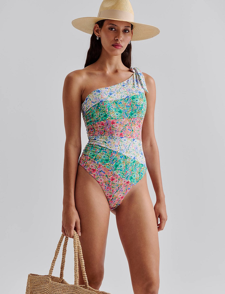 Malina - Apoline One Shoulder Swimsuit - ujumistrikood - multi ditsy - 4