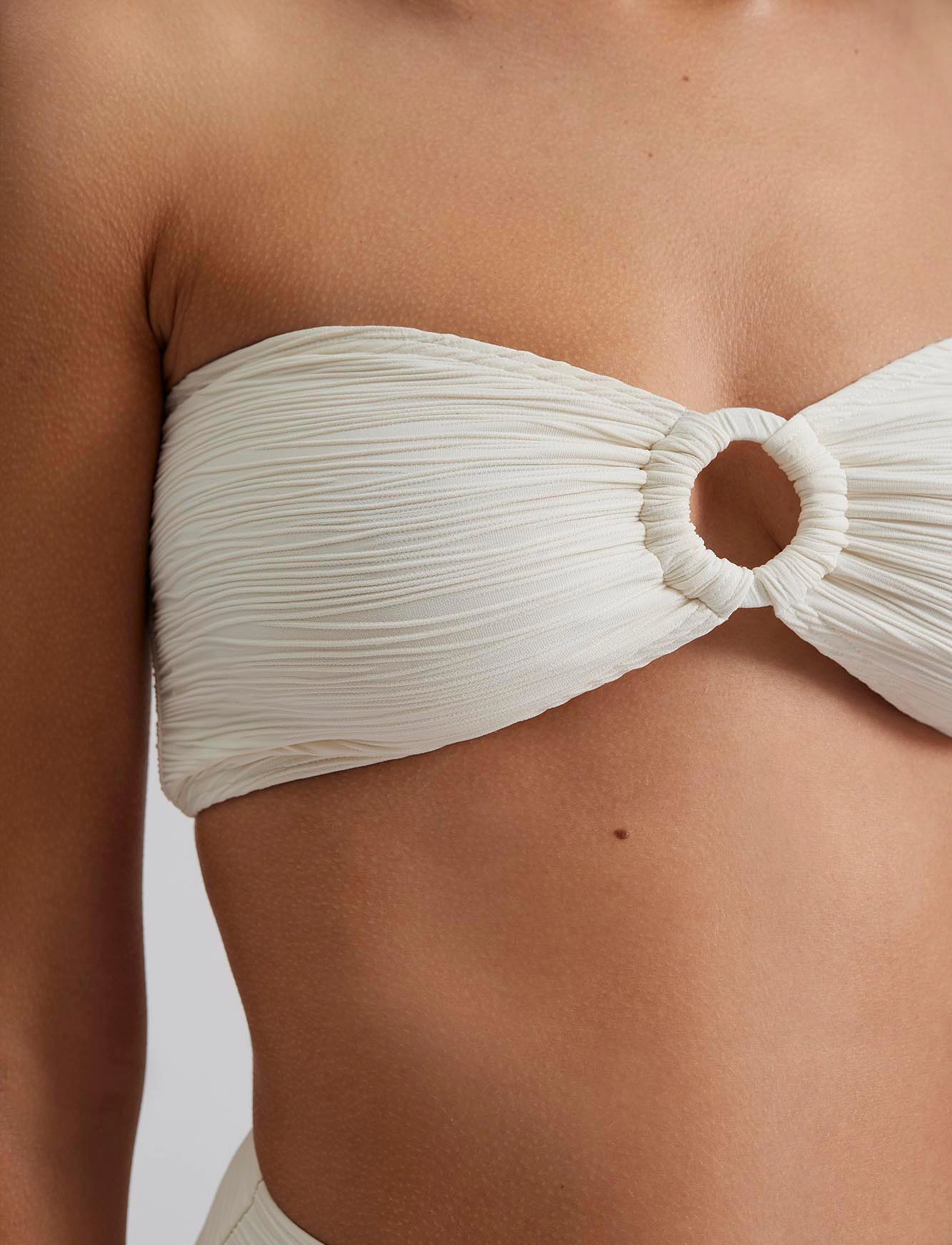 Malina - Lisa ring front bandeau bikini top - vanilla - 4