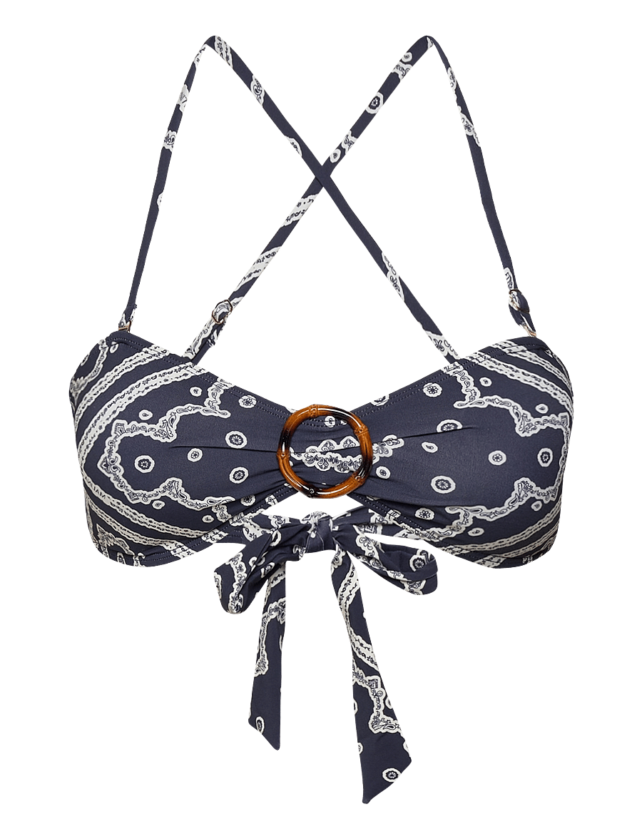Malina - Viola bamboo-ring bandeau bikini top - bandeau-bikiní - bandana - 4