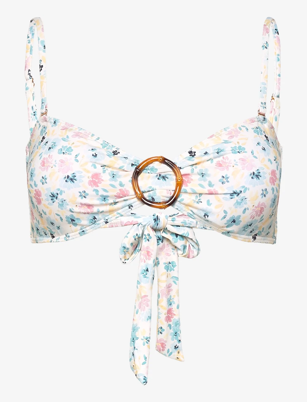 Malina - Viola bamboo-ring bandeau bikini top - bandeau-bikini-oberteile - ditsy - 1