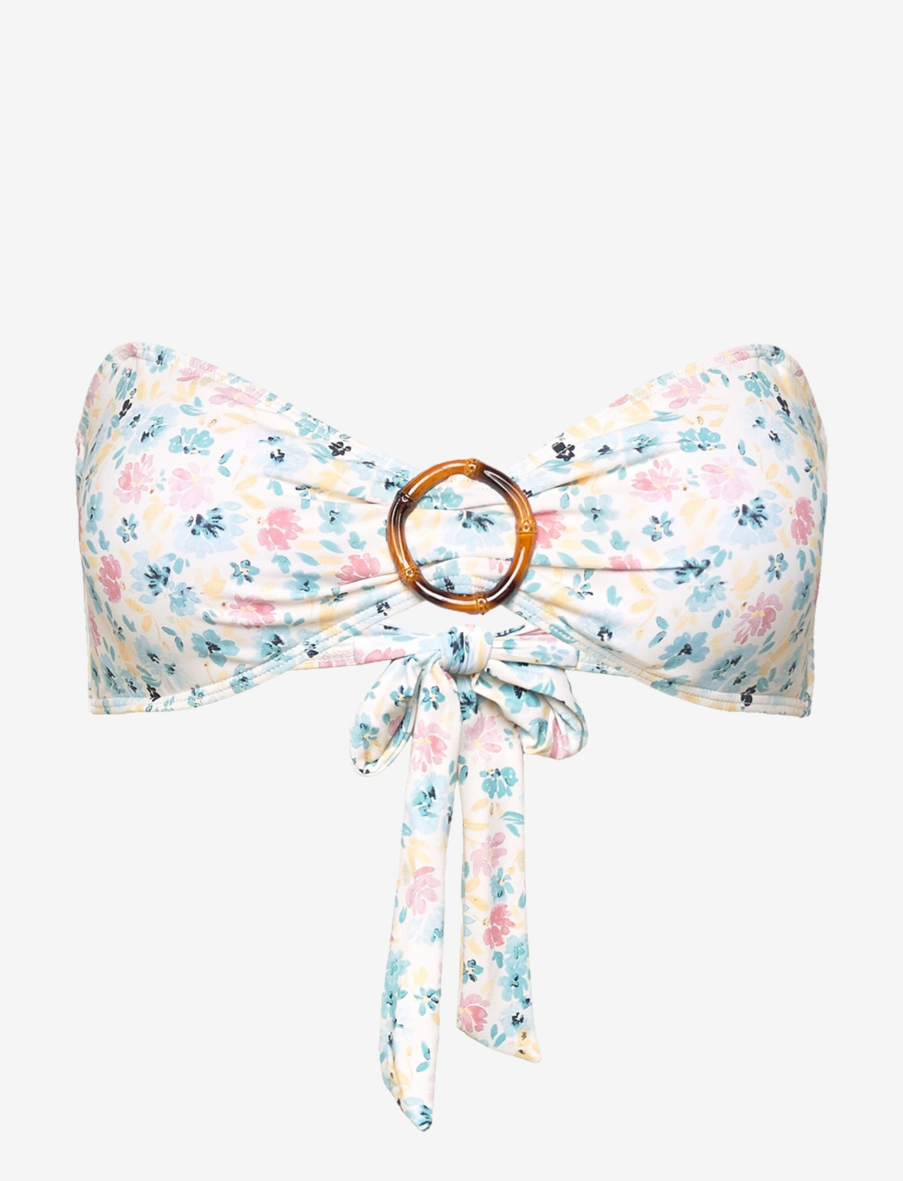 Malina - Viola Bamboo-Ring Bandeau Bikini Top - bandeau-bikinis - ditsy - 3