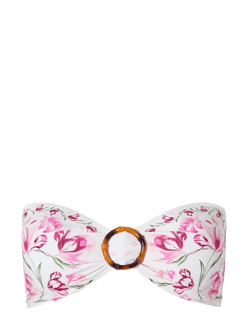 Malina - Viola bamboo-ring bandeau bikini top - paelast bikiinide ülaosad - tulip pink - 1