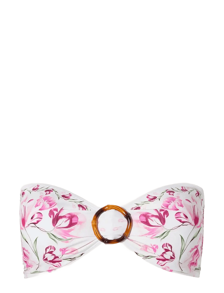 Malina - Viola bamboo-ring bandeau bikini top - bandeau-bikini-oberteile - tulip pink - 1