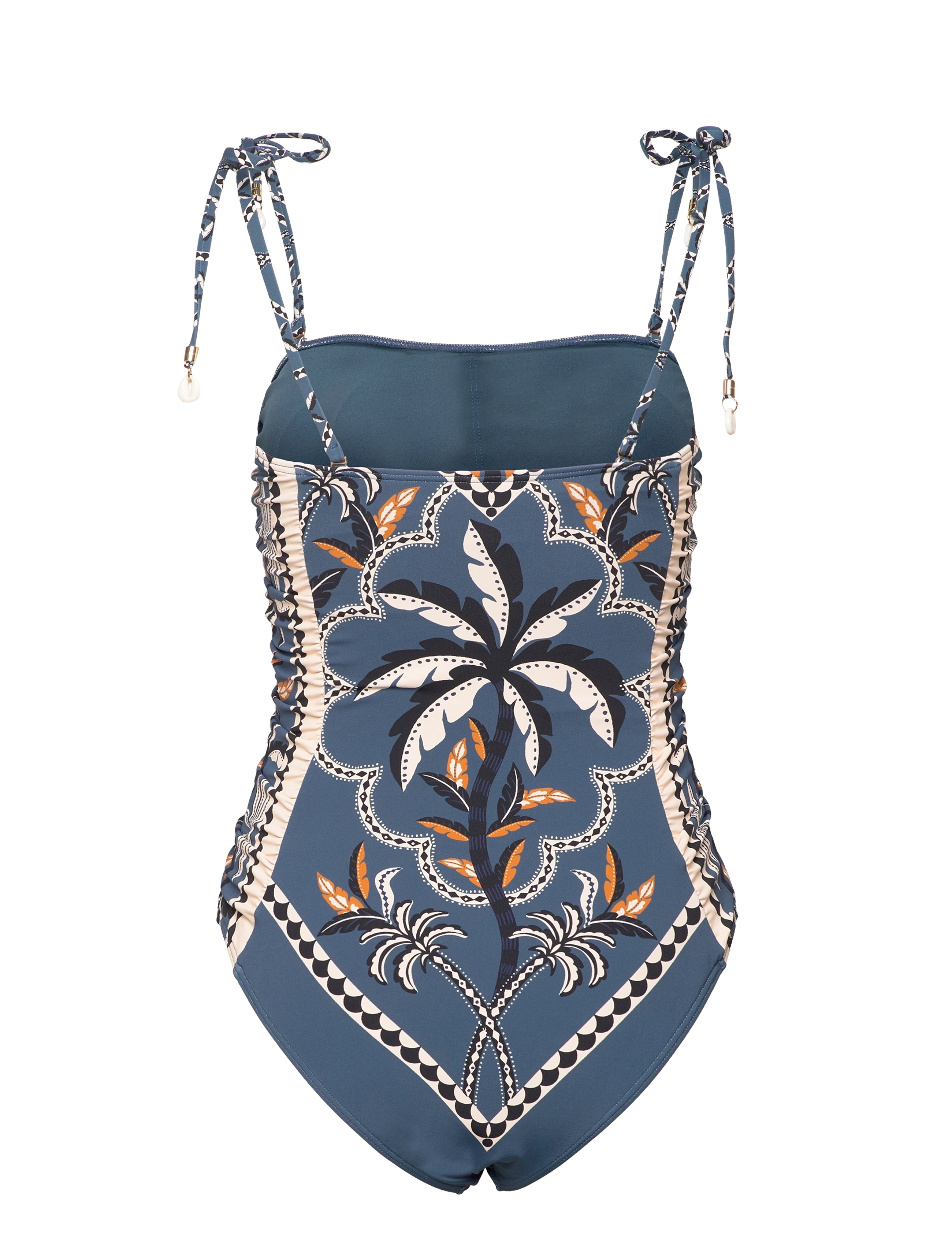 Malina - Fern tie shoulder printed swimsuit - badedragter - desert palm - 2