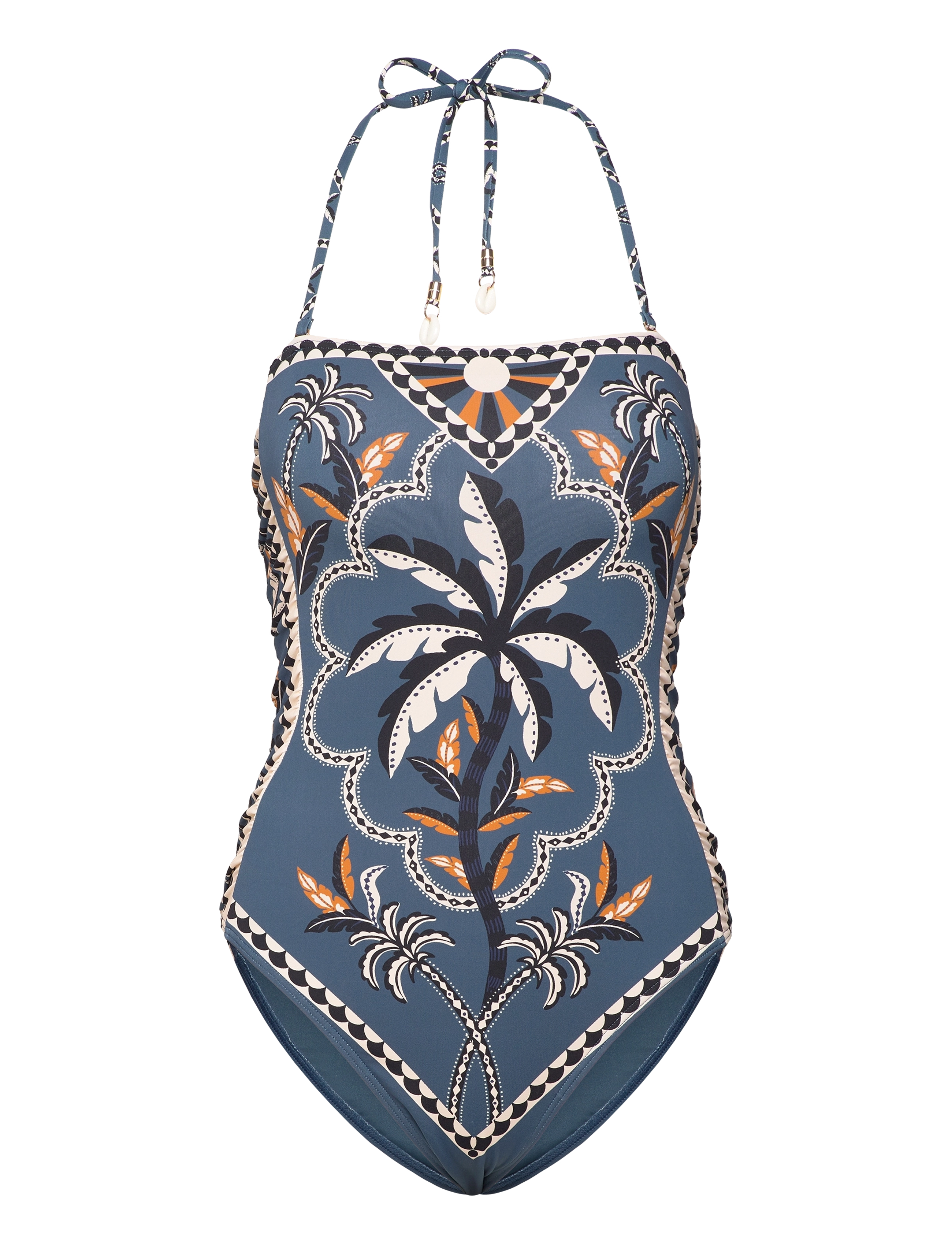Malina - Fern tie shoulder printed swimsuit - badedragter - desert palm - 3