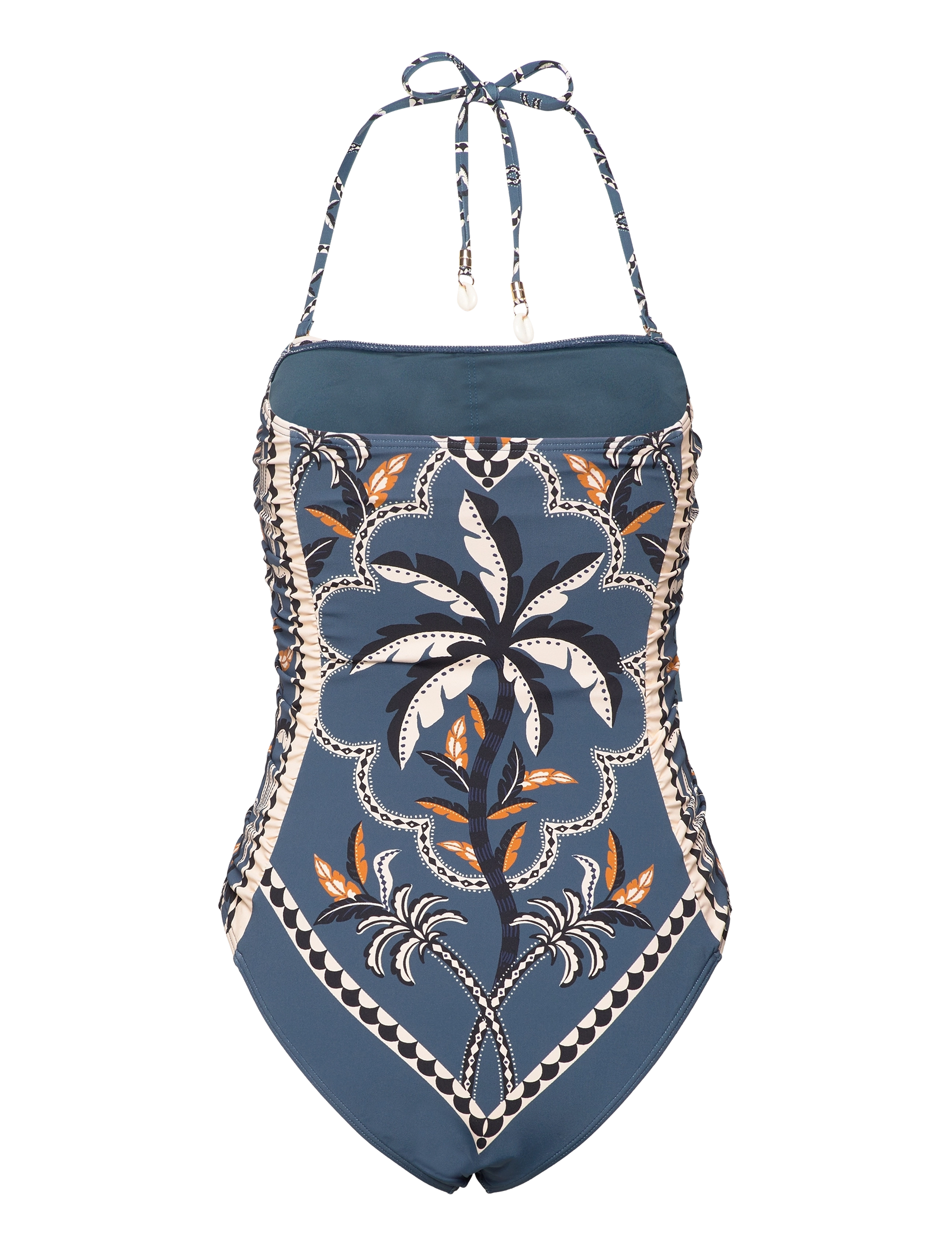 Malina - Fern tie shoulder printed swimsuit - badedragter - desert palm - 4
