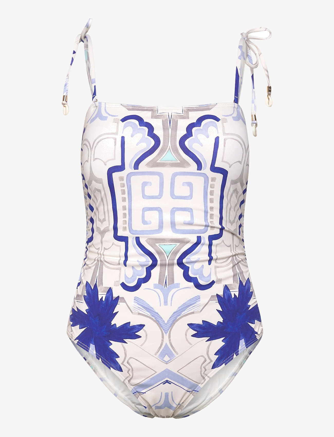 Malina - Fern tie shoulder printed swimsuit - baddräkter - mosaic - 1