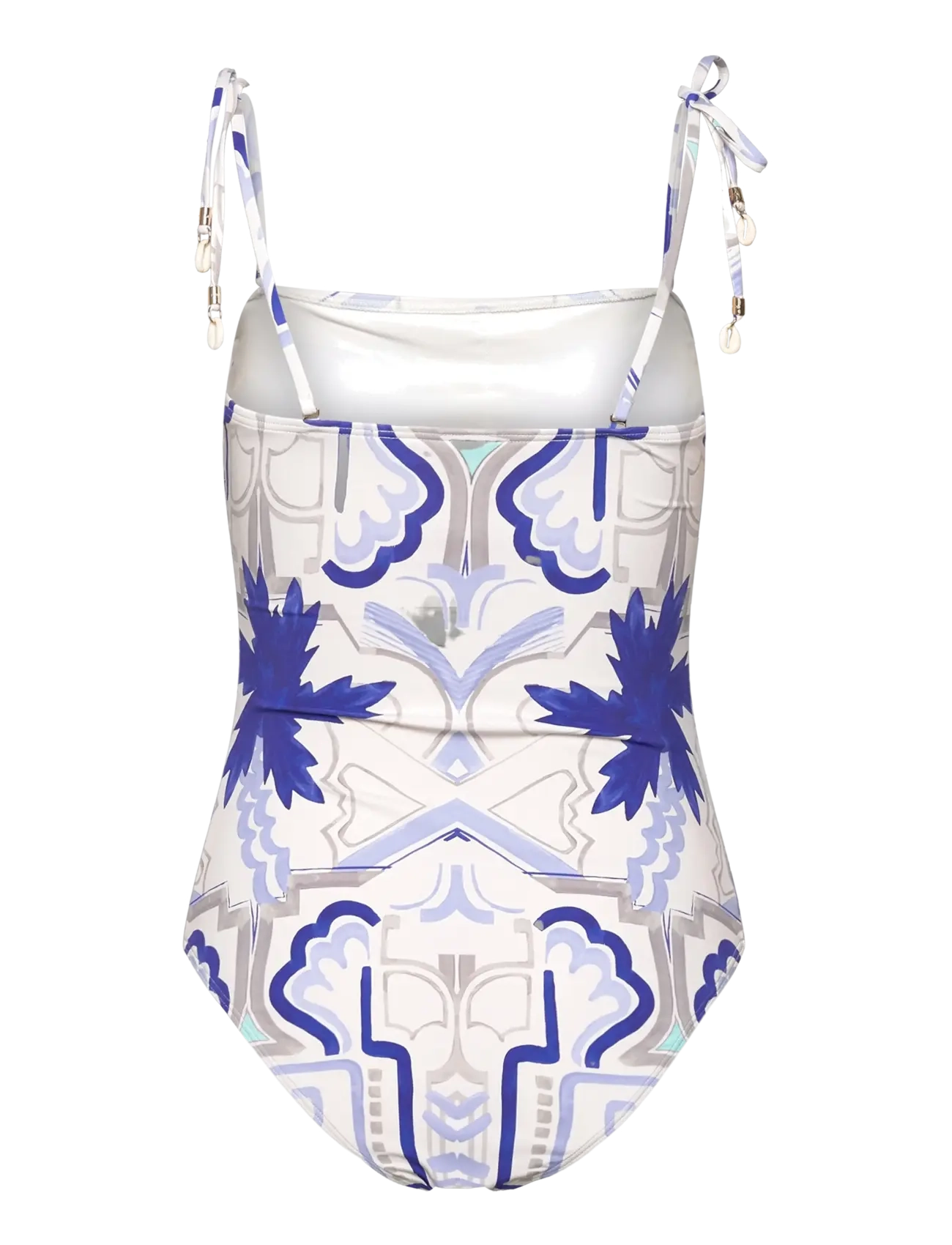 Malina - Fern tie shoulder printed swimsuit - 1 pièces - mosaic - 2
