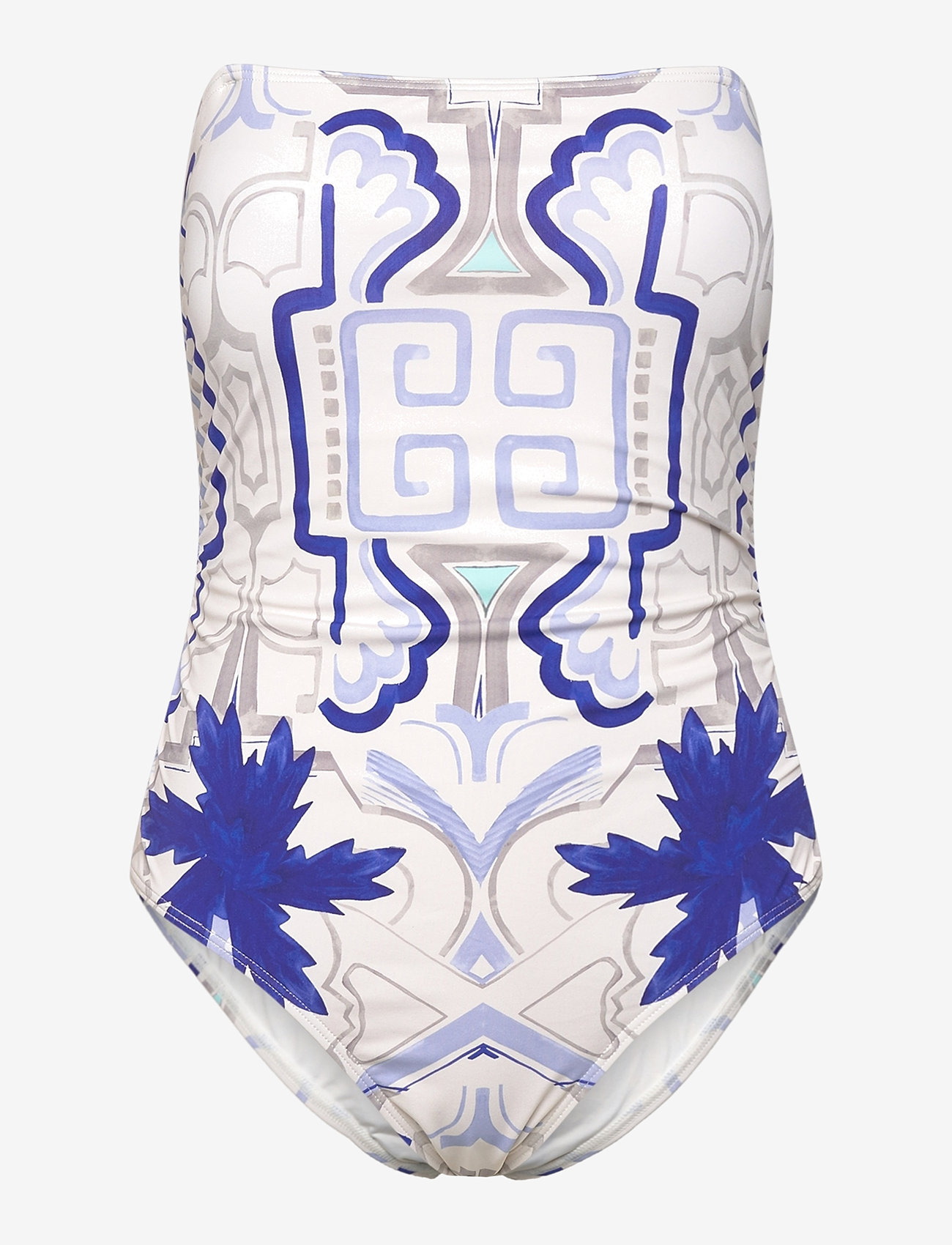 Malina - Fern tie shoulder printed swimsuit - baddräkter - mosaic - 3