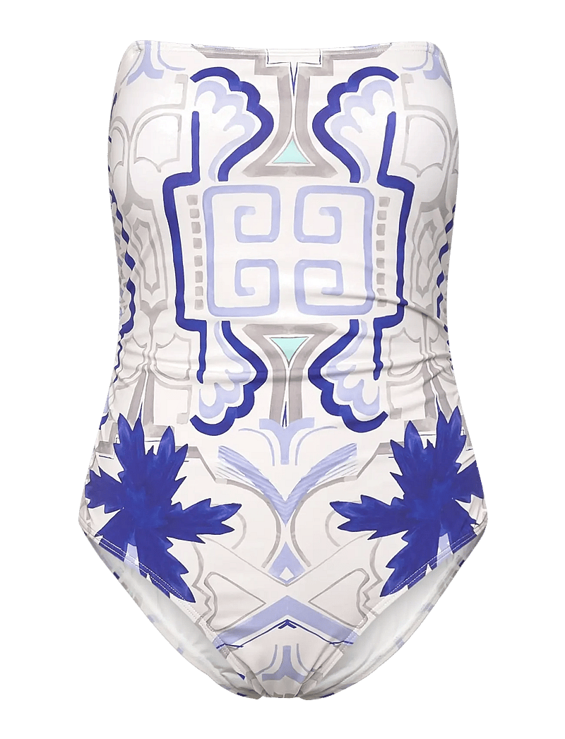 Malina - Fern tie shoulder printed swimsuit - baddräkter - mosaic - 3