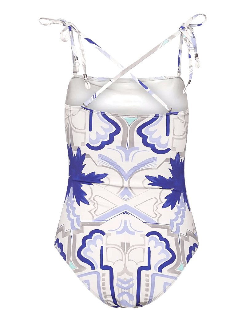 Malina - Fern tie shoulder printed swimsuit - baddräkter - mosaic - 4