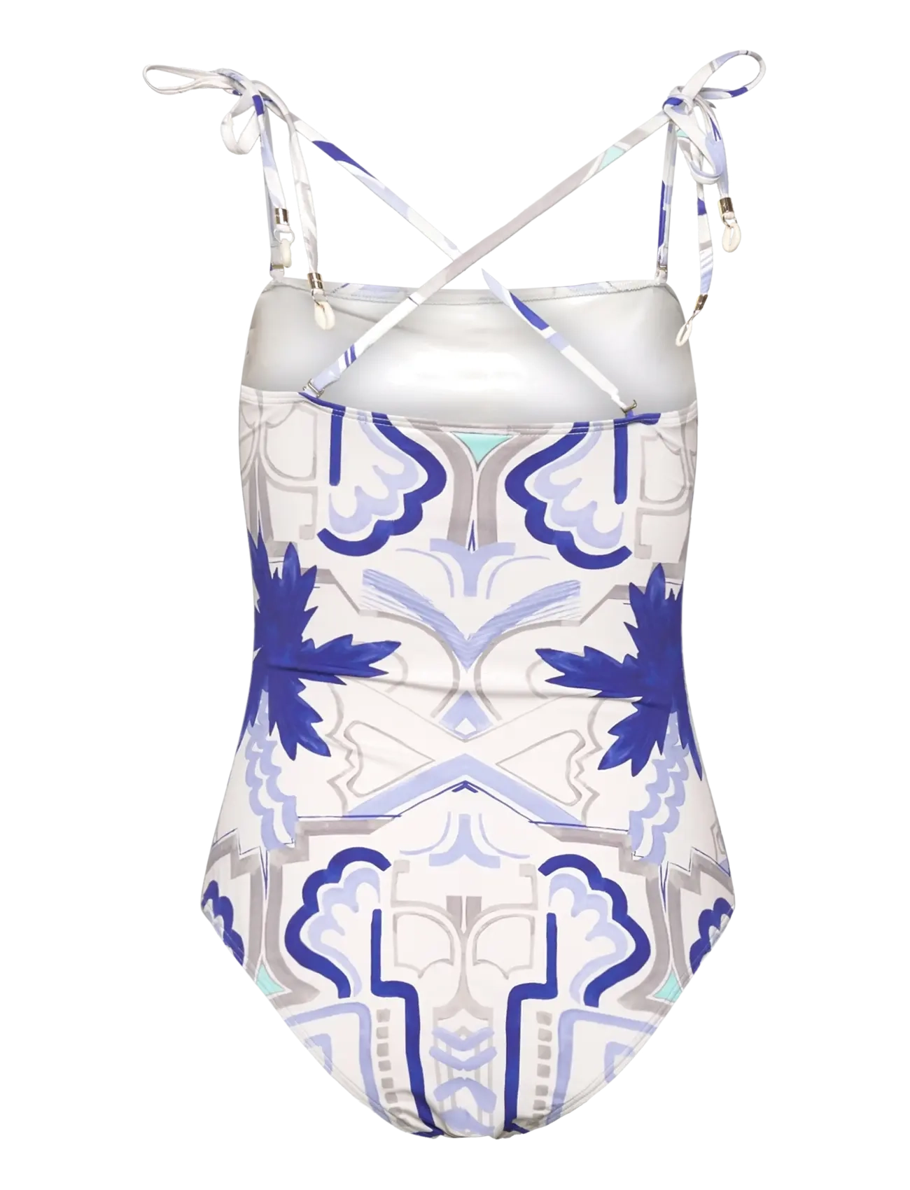 Malina - Fern tie shoulder printed swimsuit - 1 pièces - mosaic - 4
