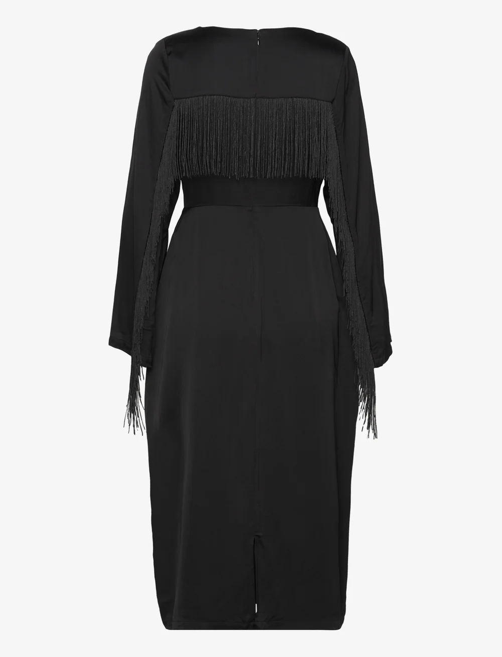Malina - Sasha v-neck fringe midi dress - cocktailkjoler - black - 2