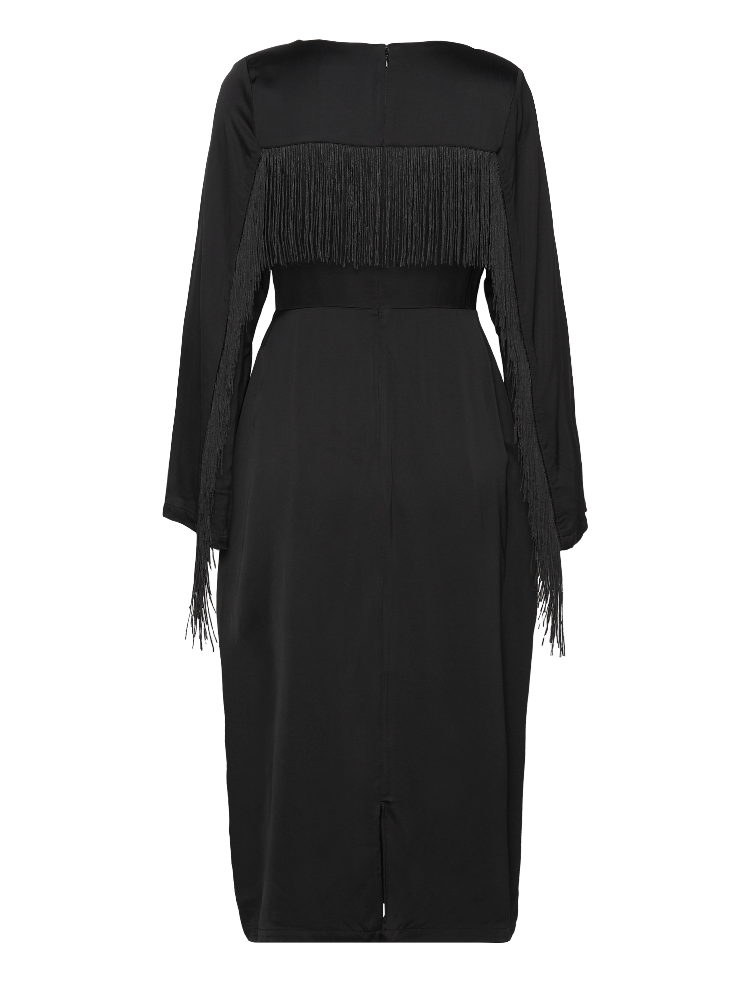 Malina - Sasha v-neck fringe midi dress - cocktailkleider - black - 2