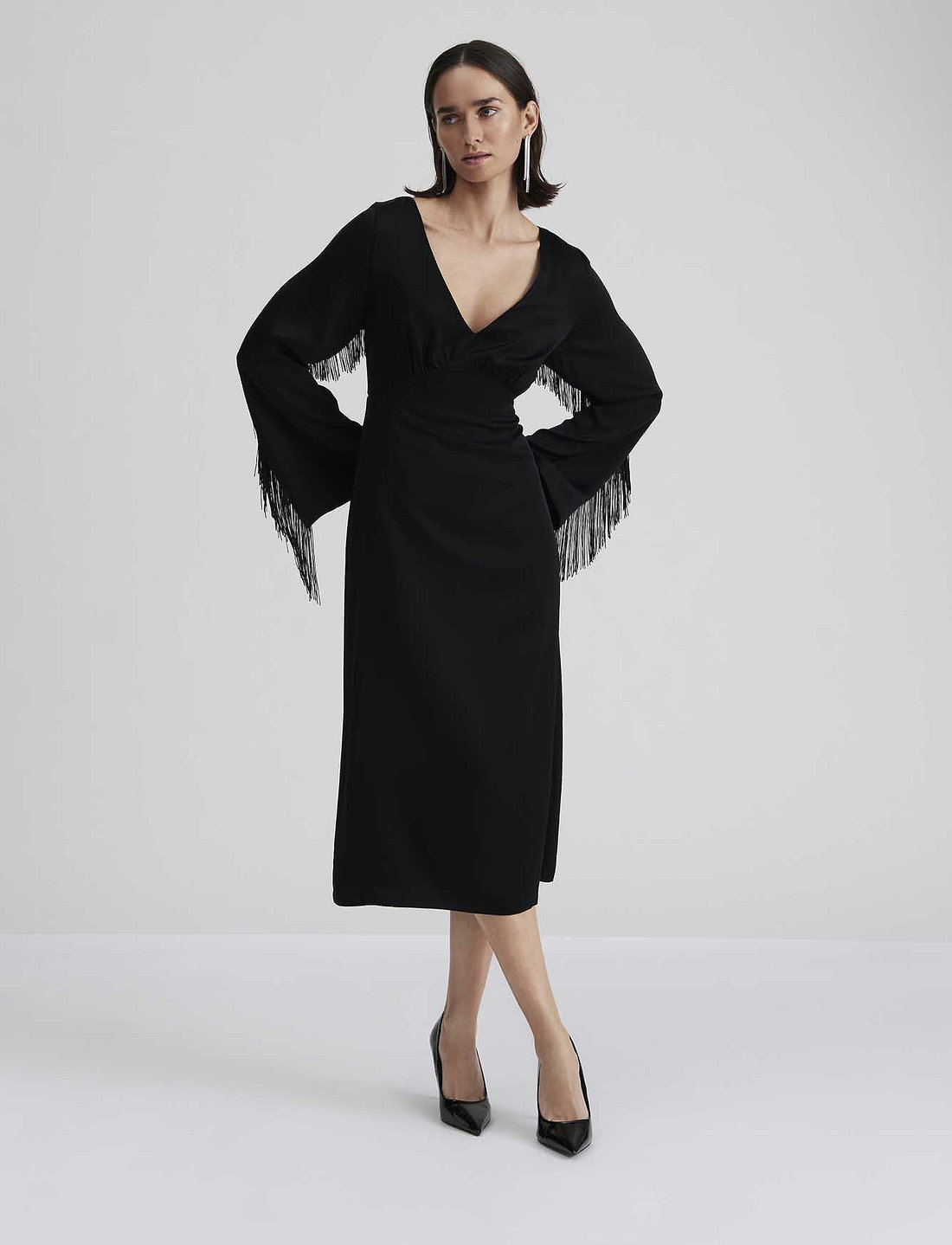 Fringe midi dress sales