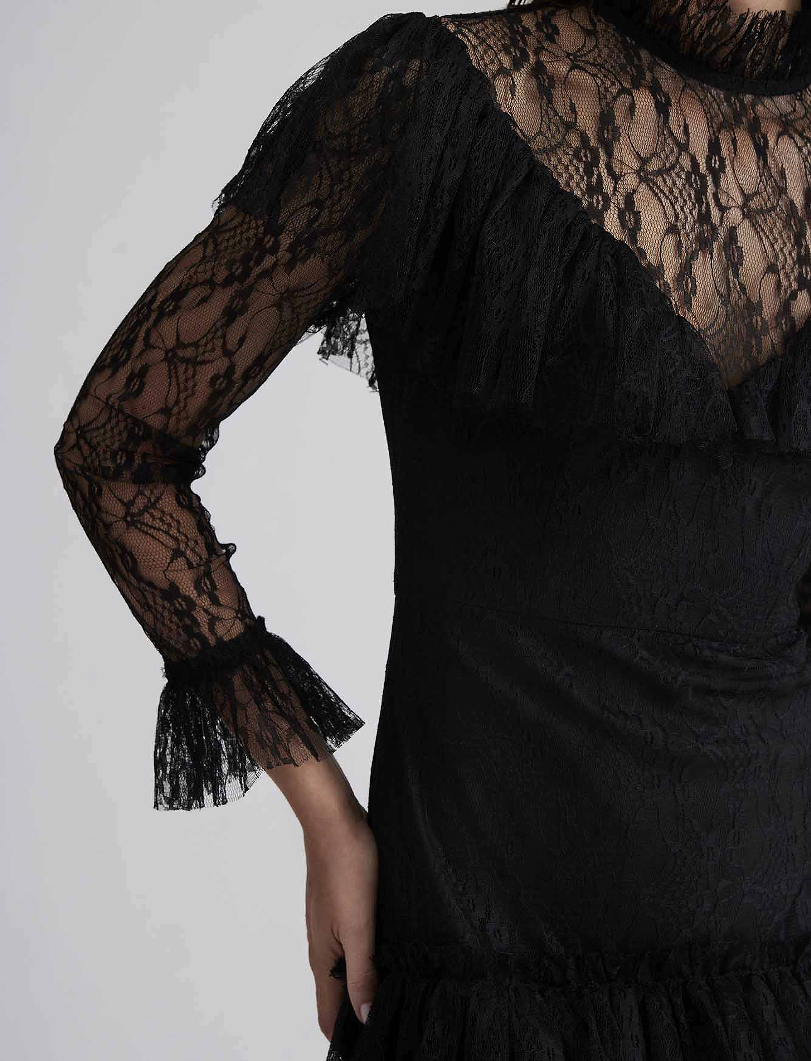 Malina - Joelle lace maxi dress - black - 4