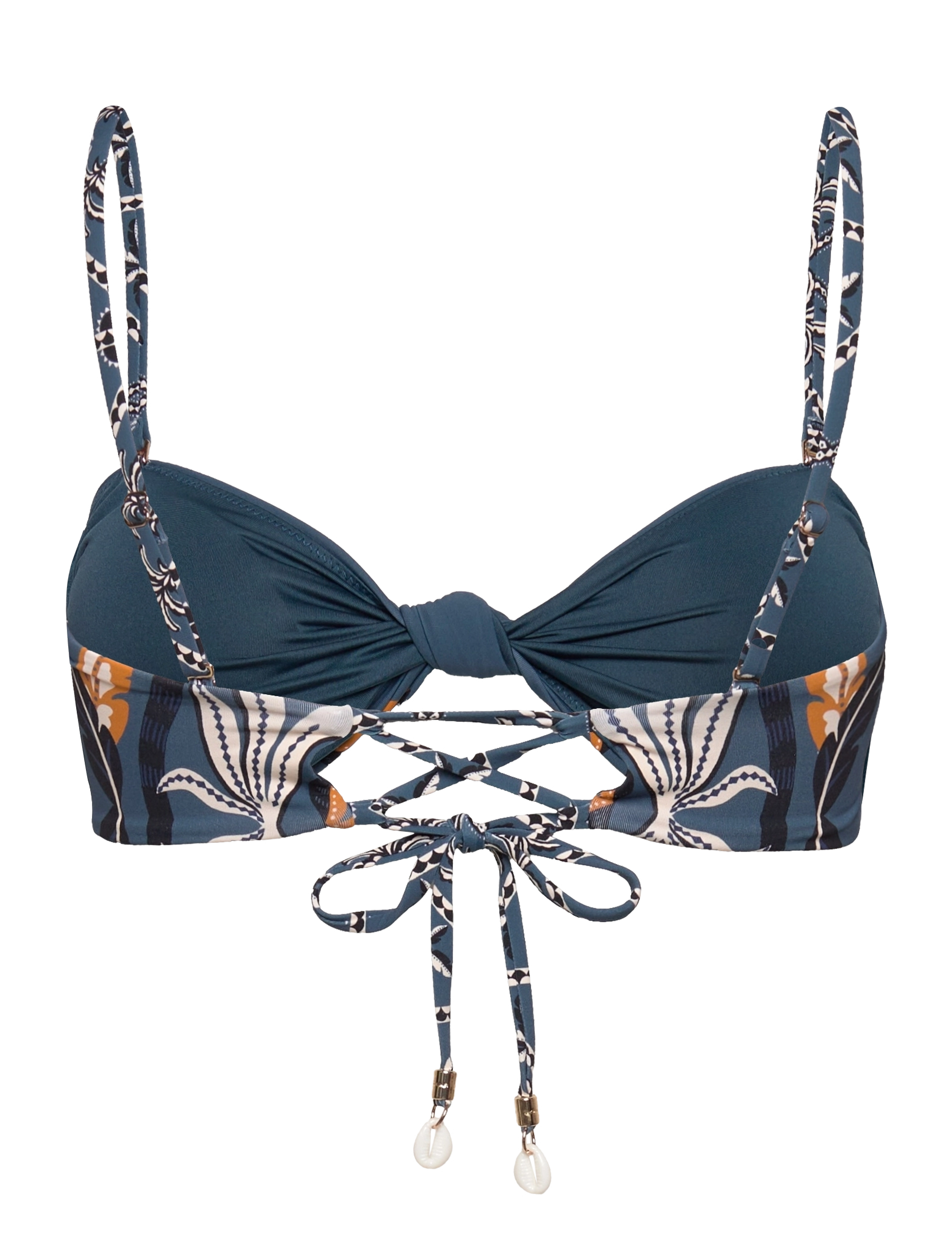 Malina - Lottie printed bandeau bikini top - bandeau-bikini - desert palm - 2